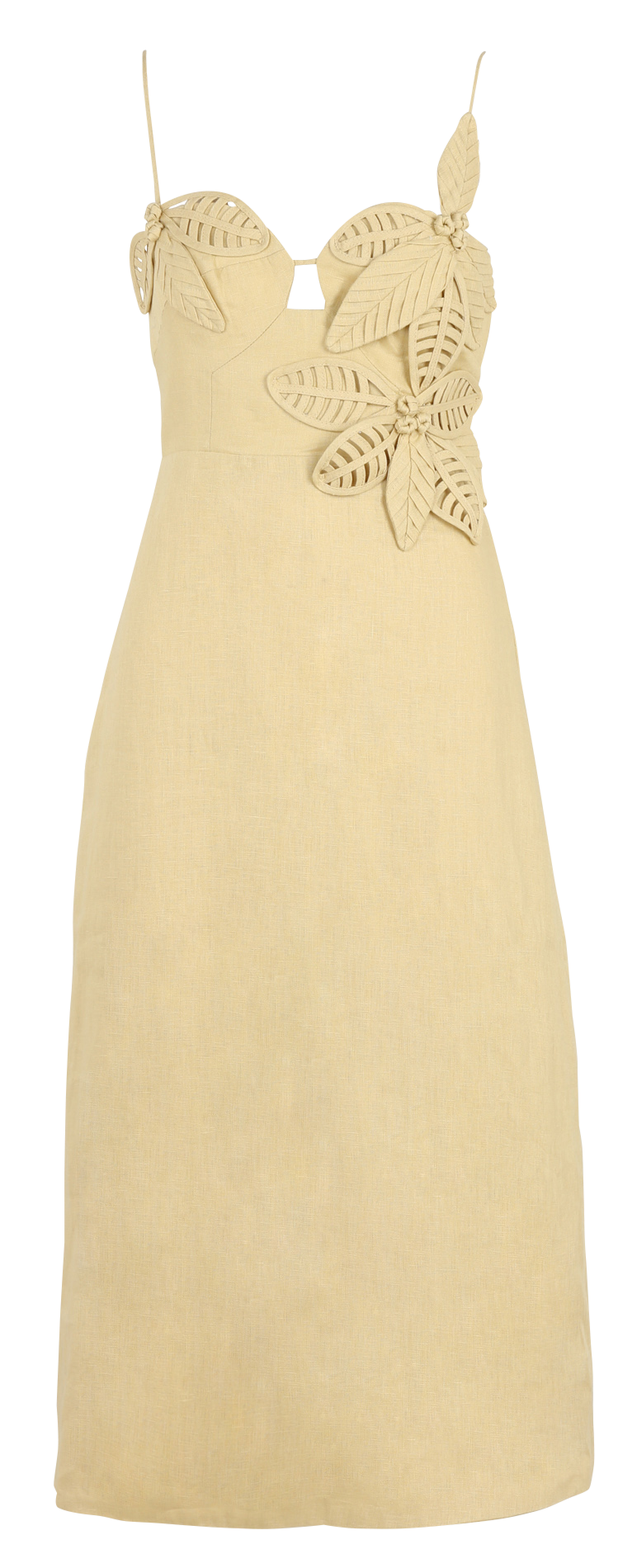 V-neck linen midi dress FARM RIO Beige
