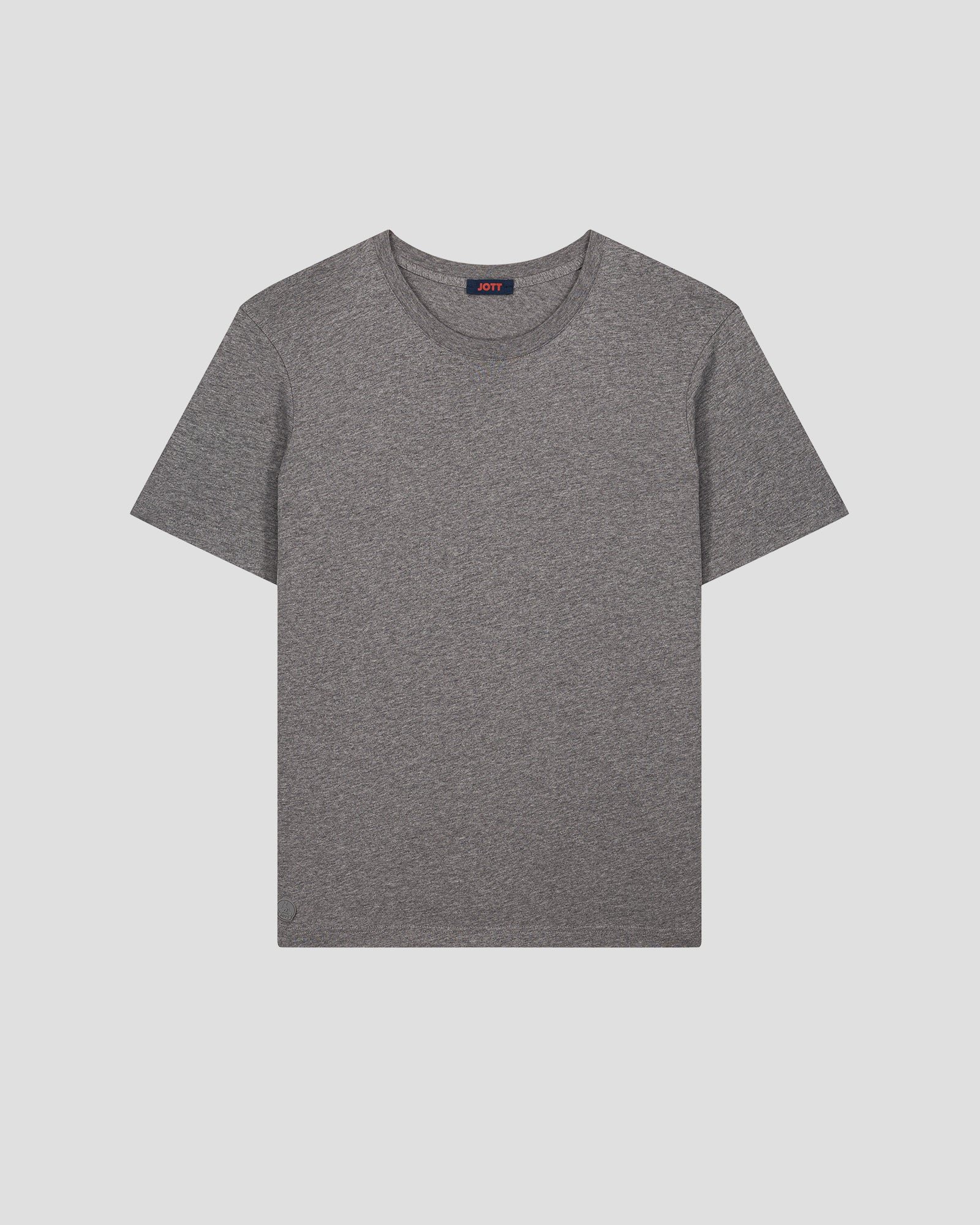 Round neck T-shirt in dark petrol. JOTT Grey