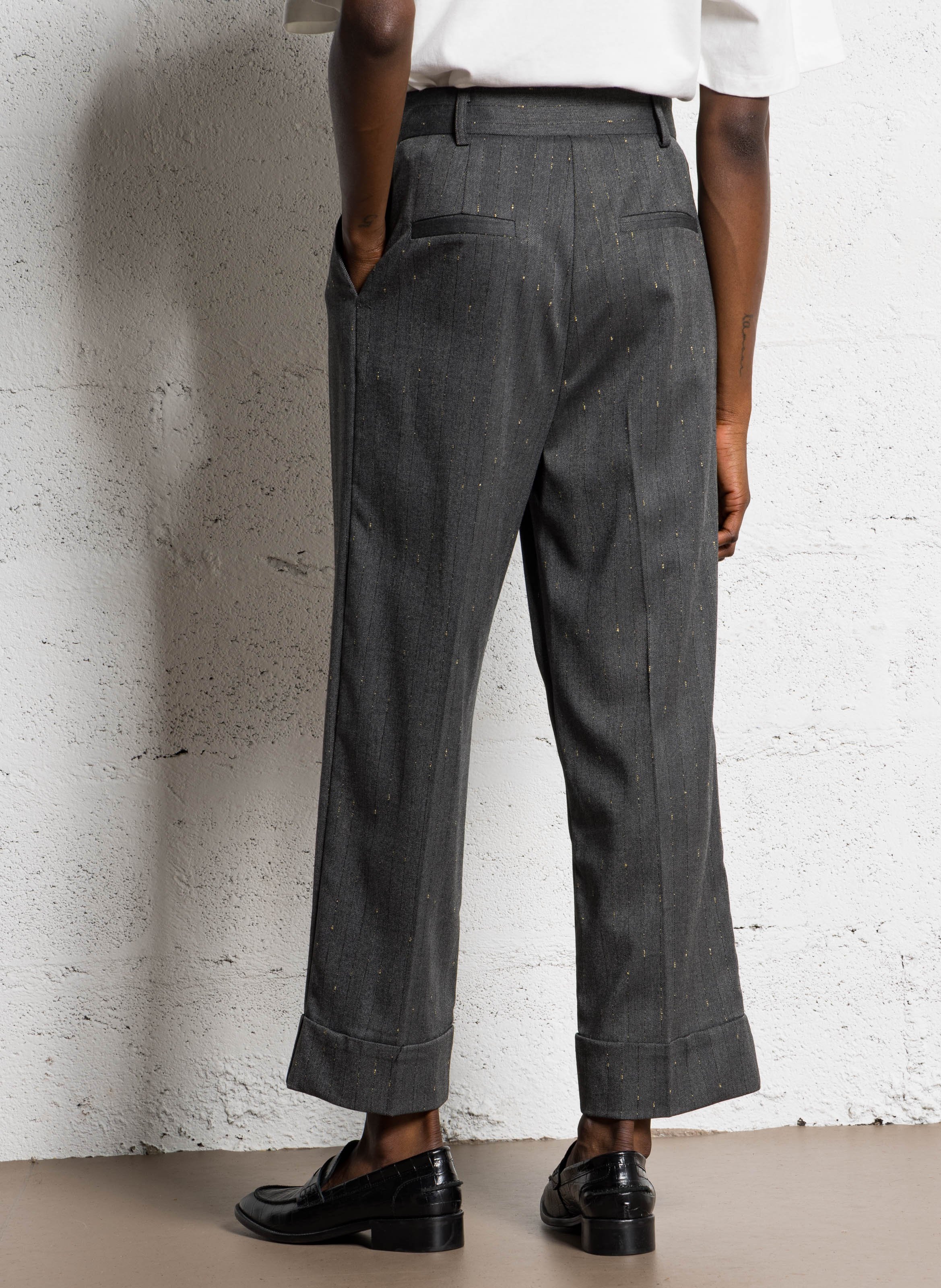 Azawood high-waisted wide-leg trousers IMPERIAL Grey