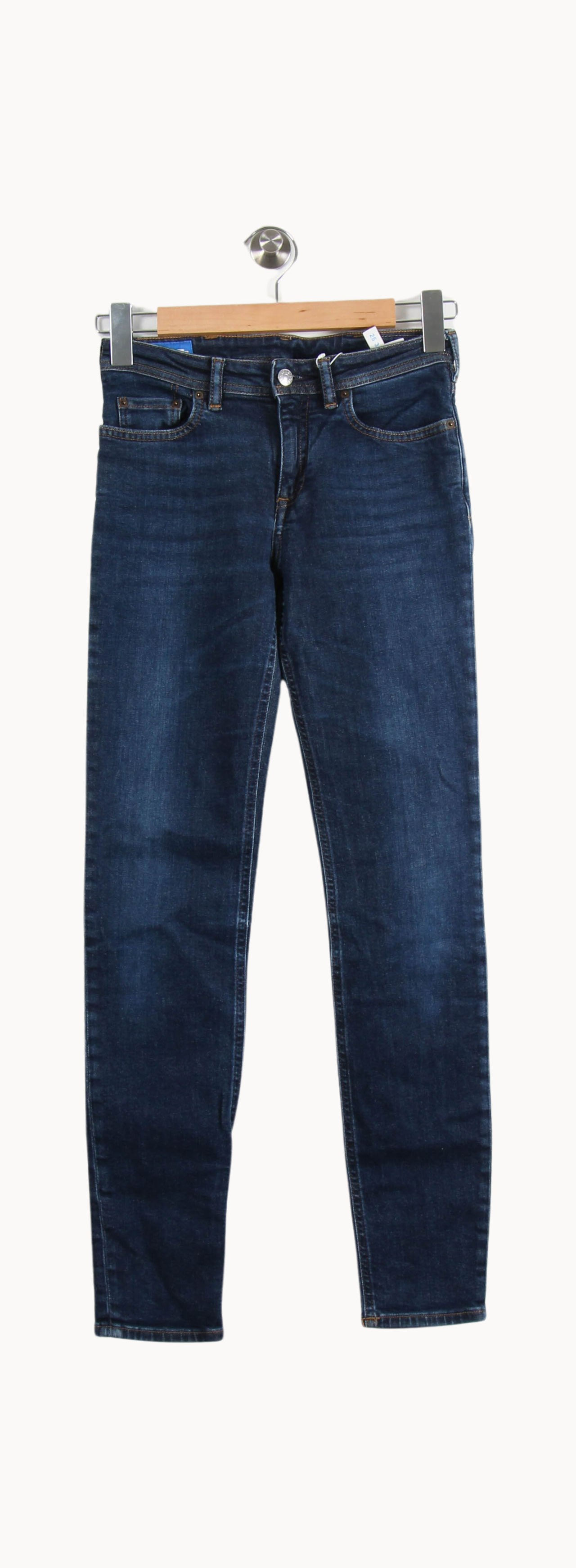 Cropped slim jeans with studs ACNE STUDIOS - Seconde Main Blue