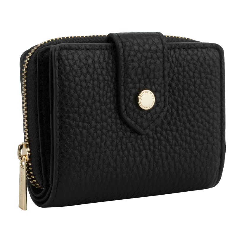 Leather coin purse POURCHET Black