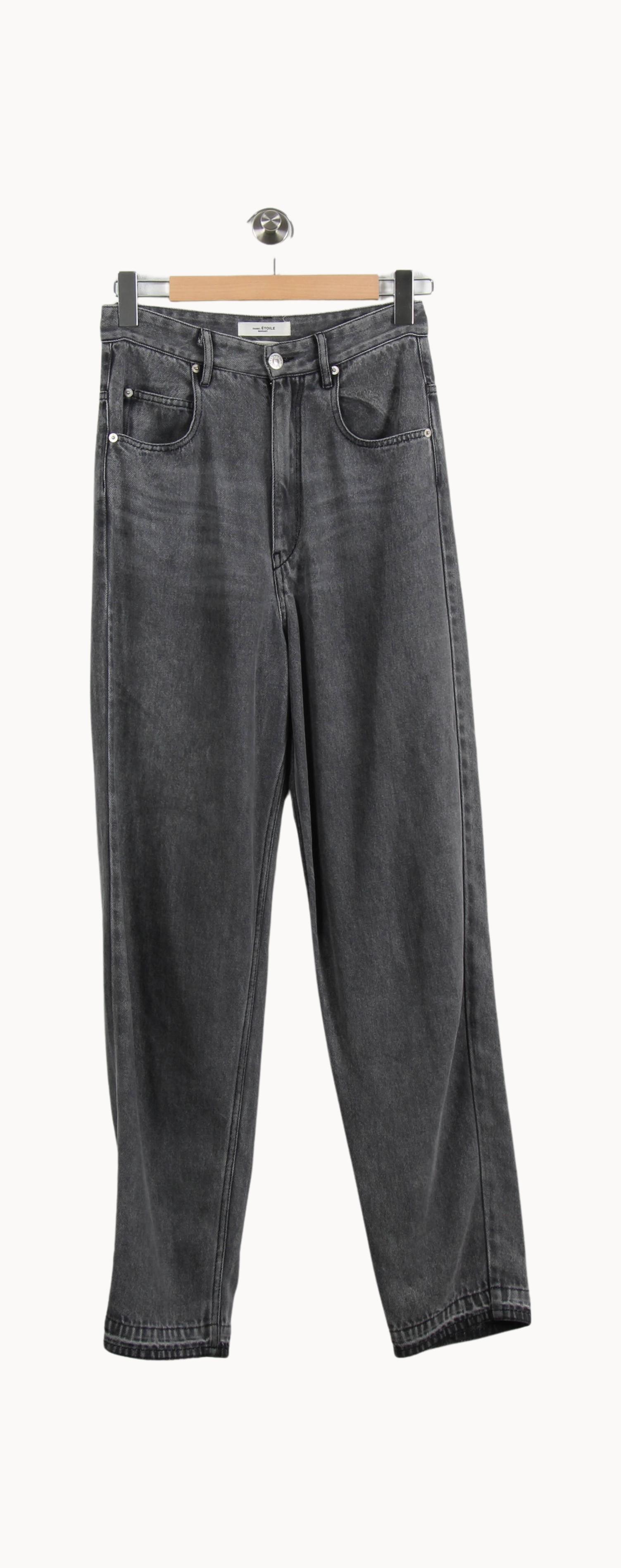 Cropped slim jeans with studs ISABEL MARANT ÉTOILE - SECONDE MAIN Grey