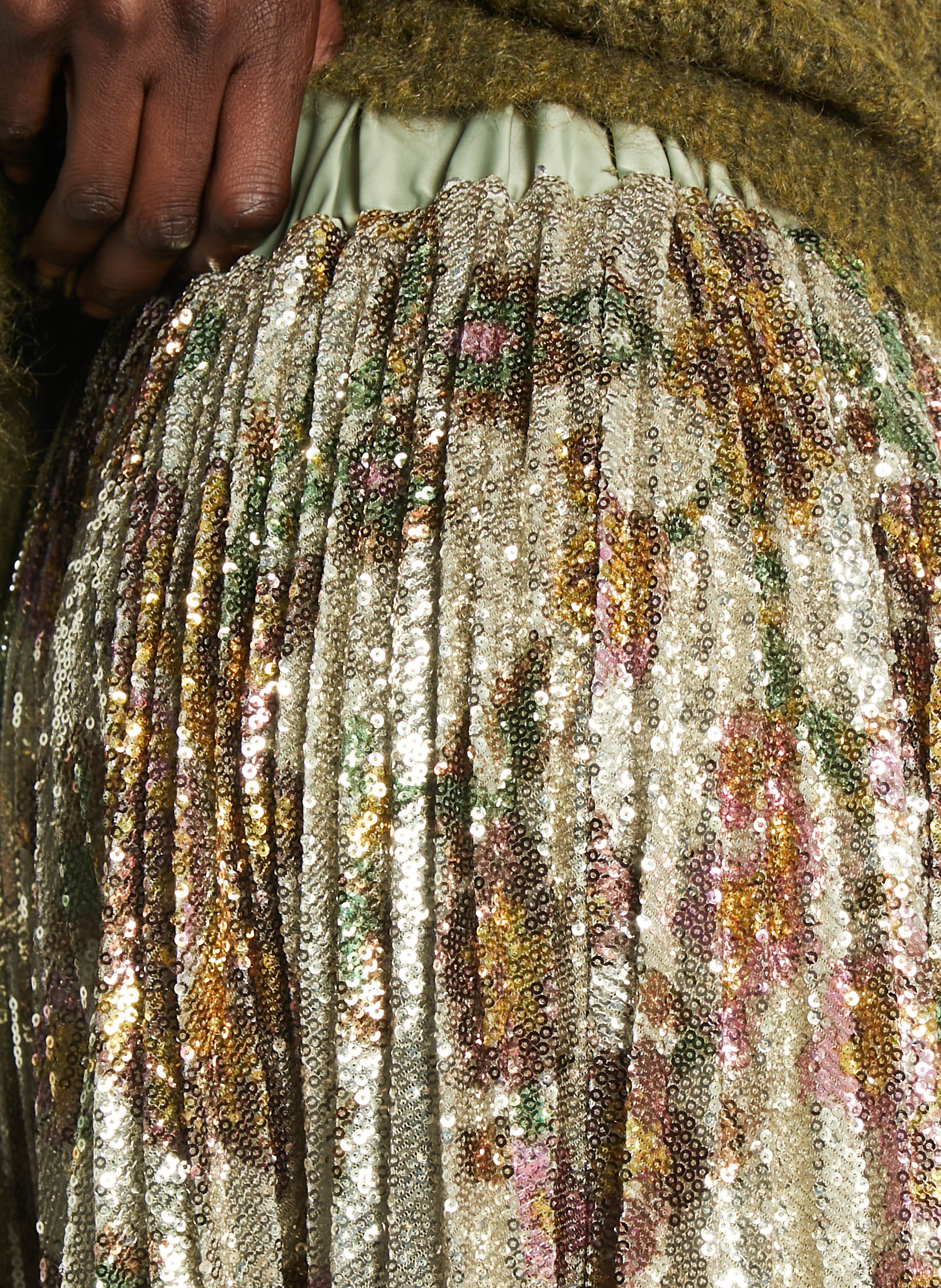 Jupe midi plissée imprimée PETITE MENDIGOTE Beige