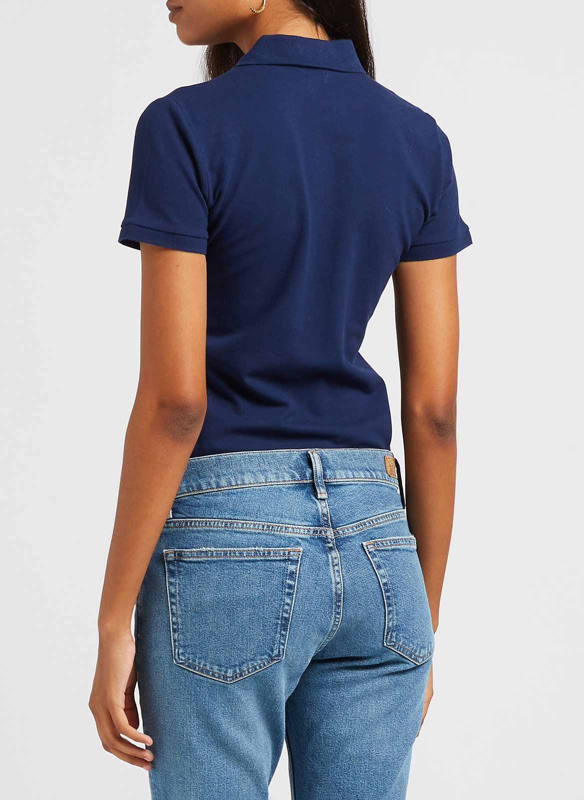 Besticktes Polohemd aus Stretch-Baumwolle POLO RALPH LAUREN Blau