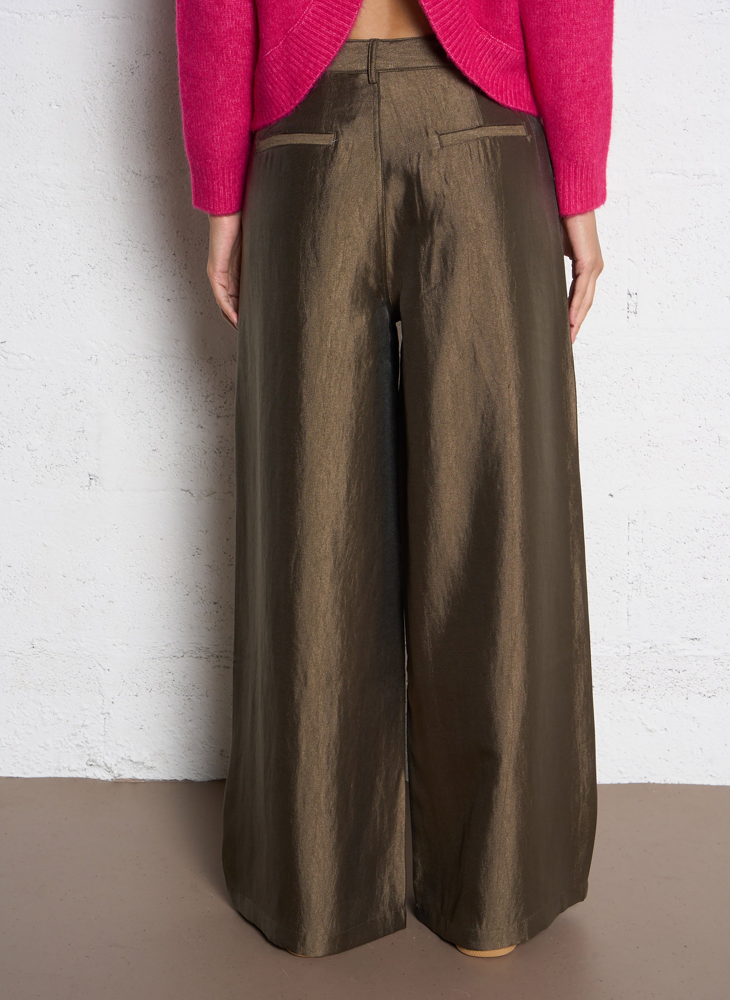 Pantalon large métallisé SEE U SOON Marron