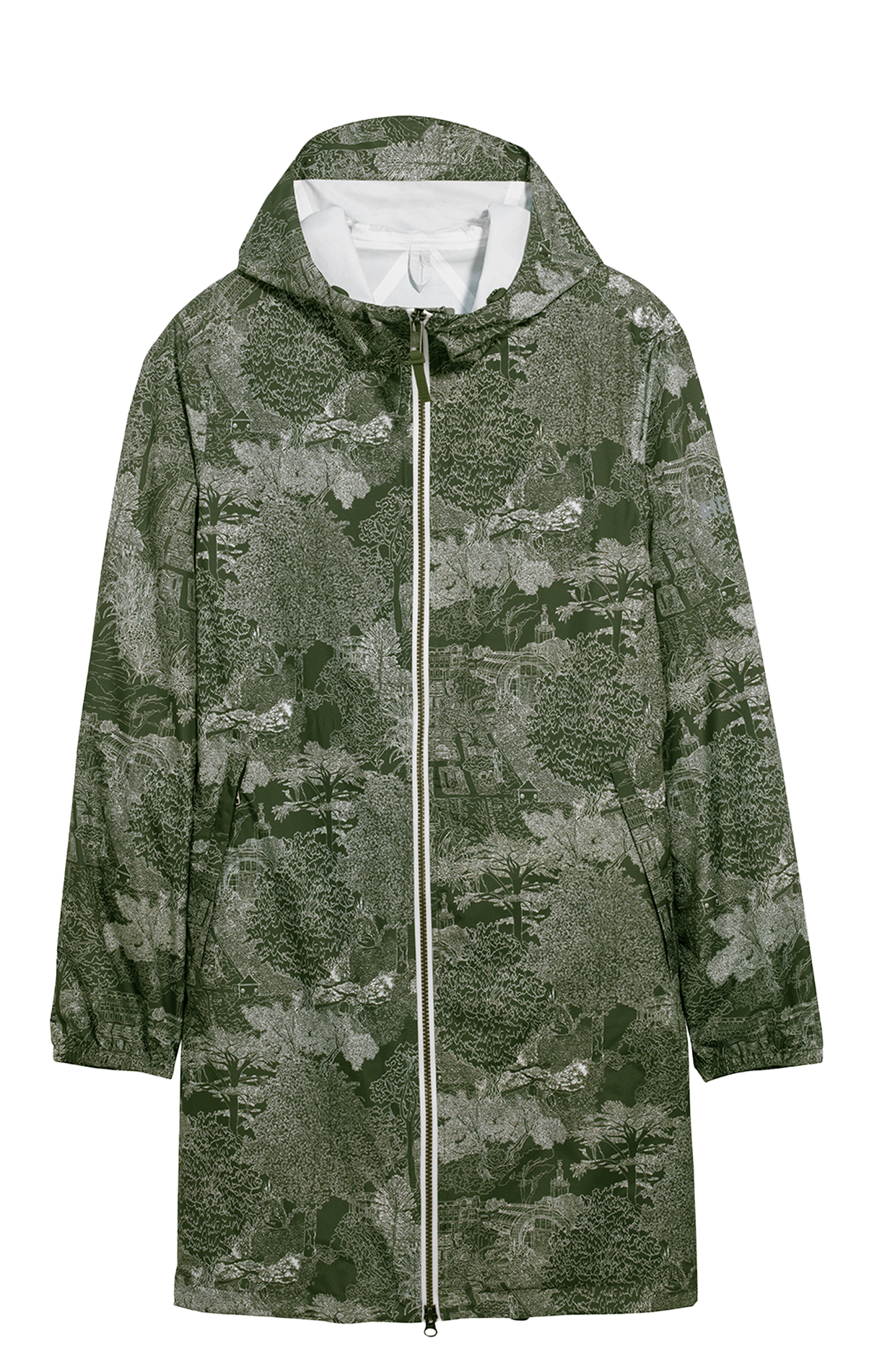 Imperméable droit col rond imprimé  AIGLE Vert