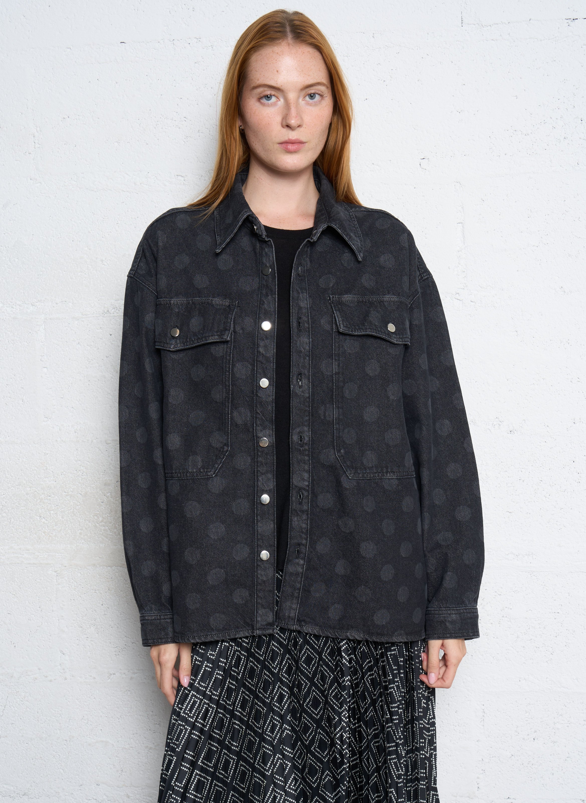 Oversized classic collar cotton overshirt HOD PARIS Black