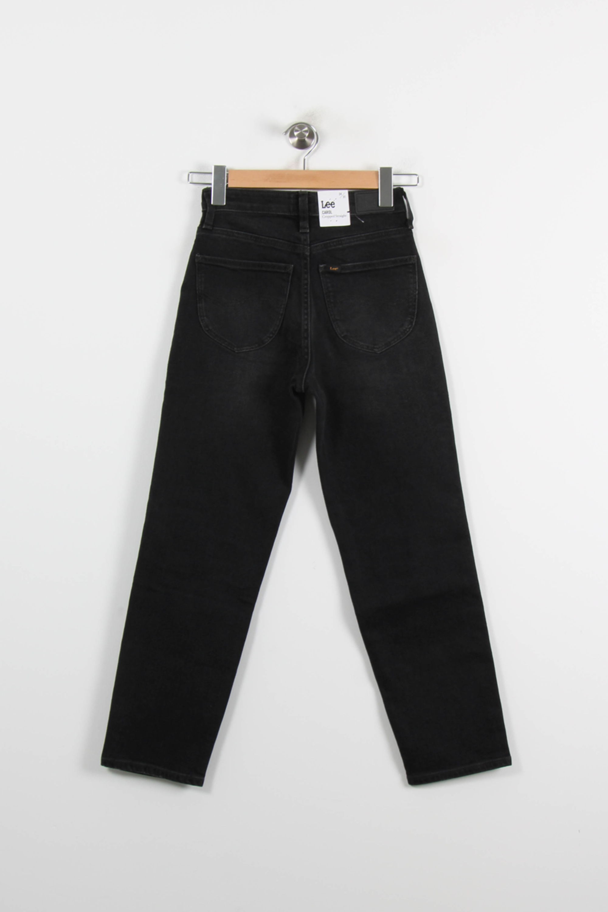 Cropped slim jeans with studs LEE - Seconde Main Black