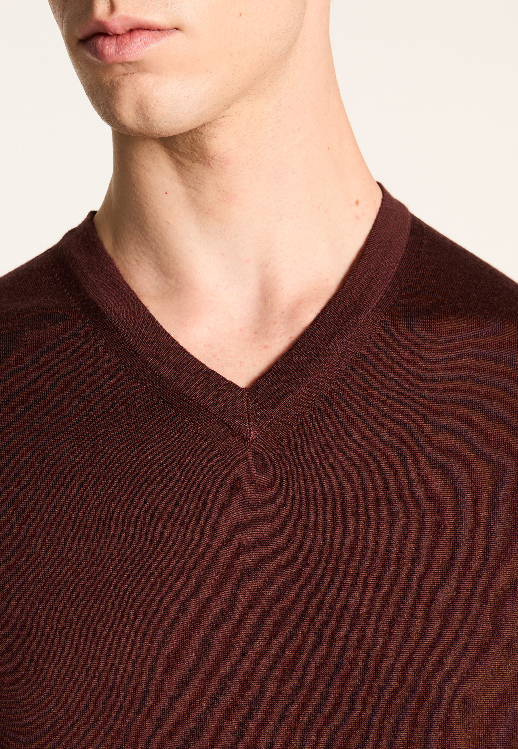 Bunelle wool V-neck sweater MAISON MONTAGUT Brown