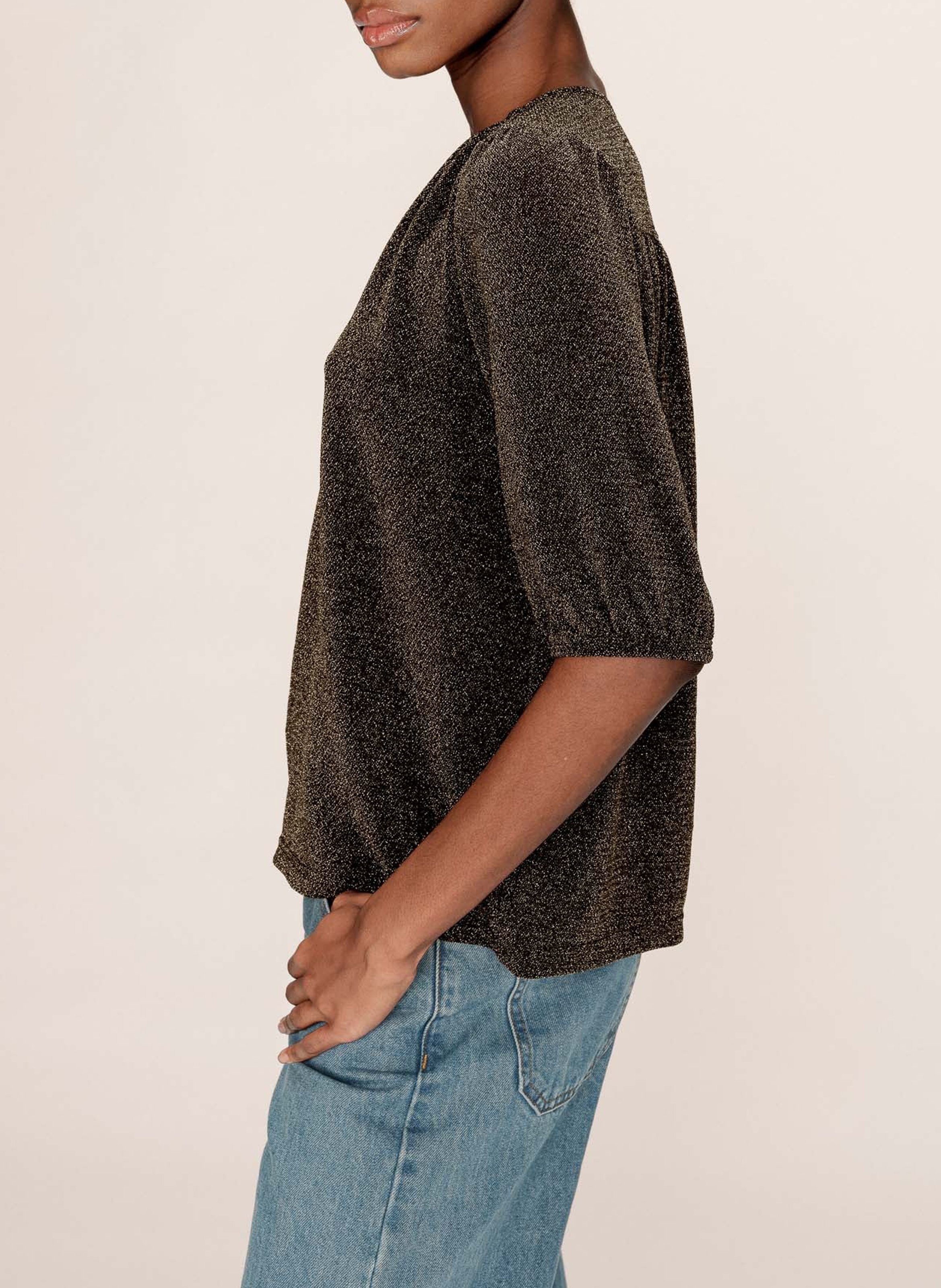 Blouse col V GRACE ET MILA Doré