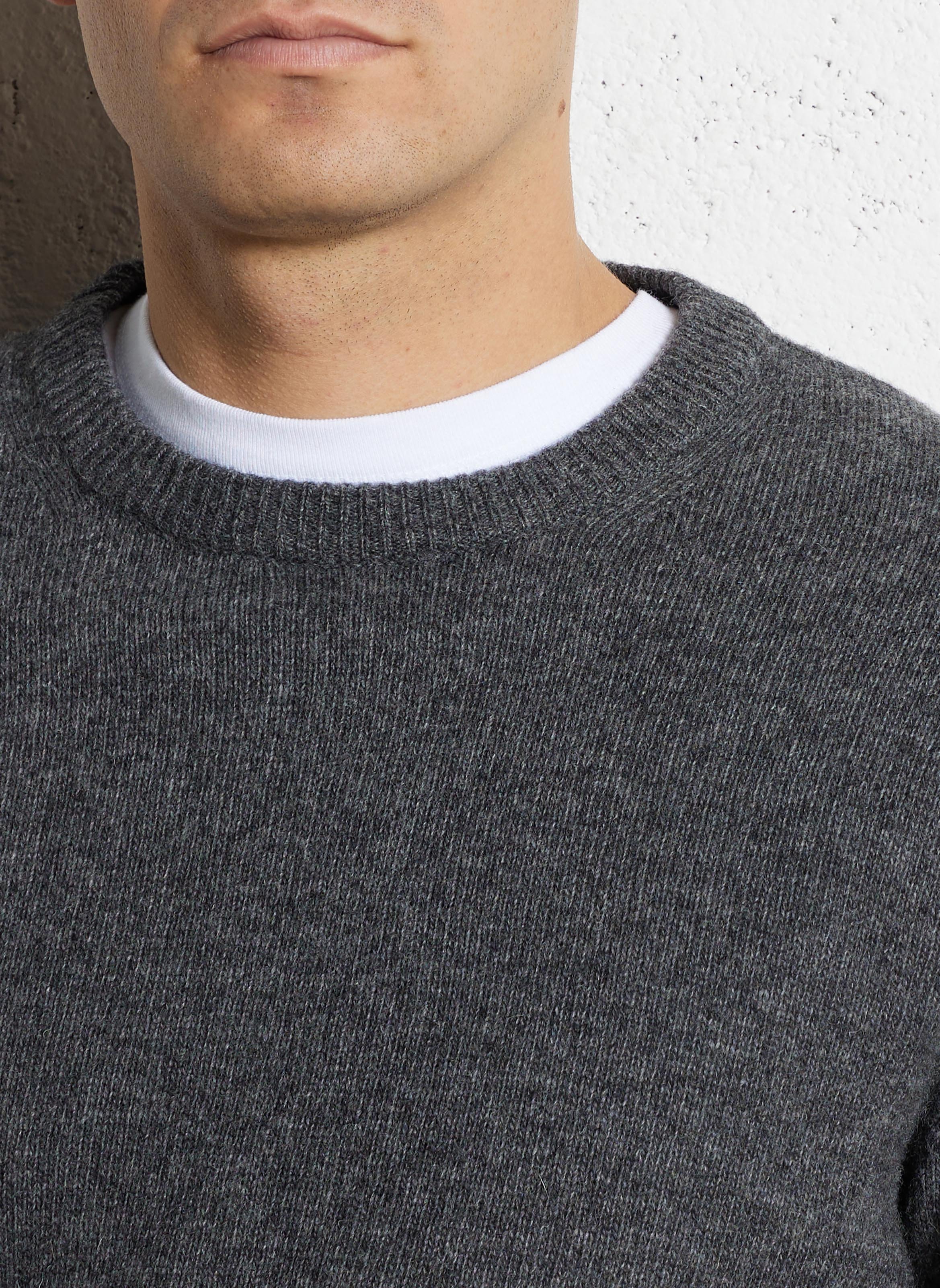 Effen trui van wolmix met lange mouwen en kant CASUAL FRIDAY Grijs