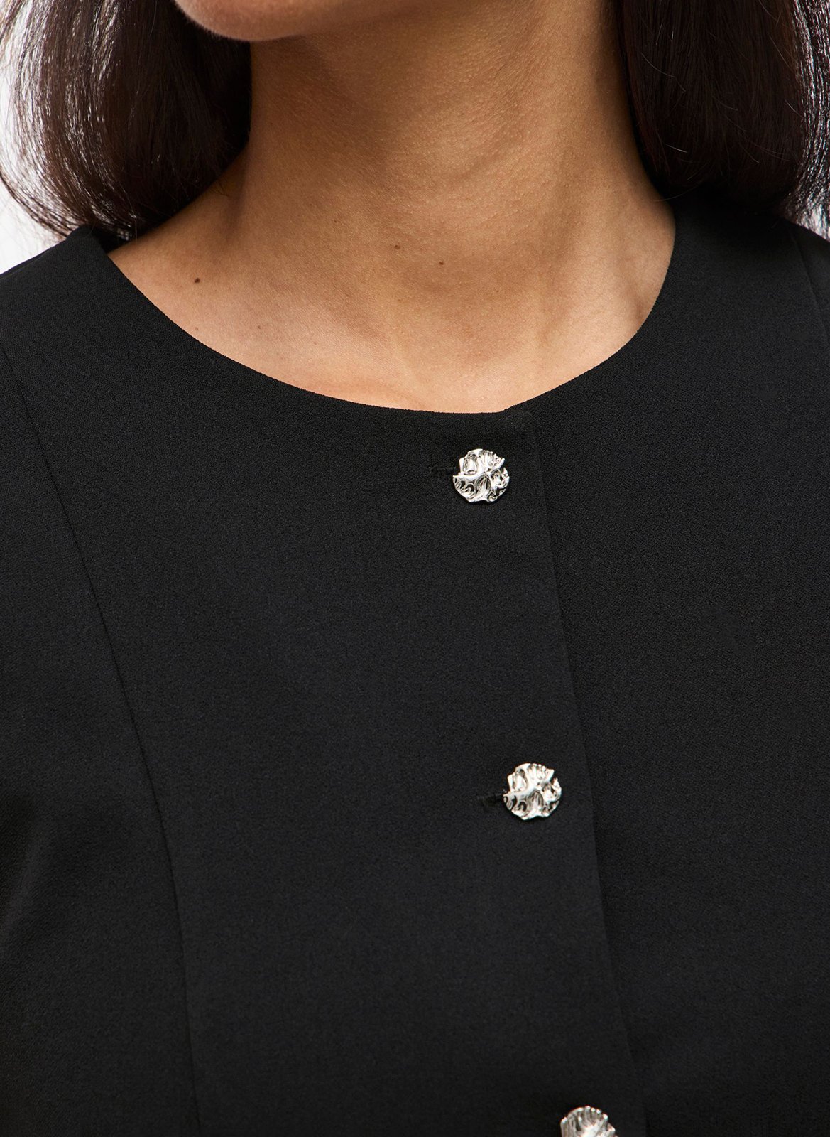 Gilet ajusté col rond VILA Noir