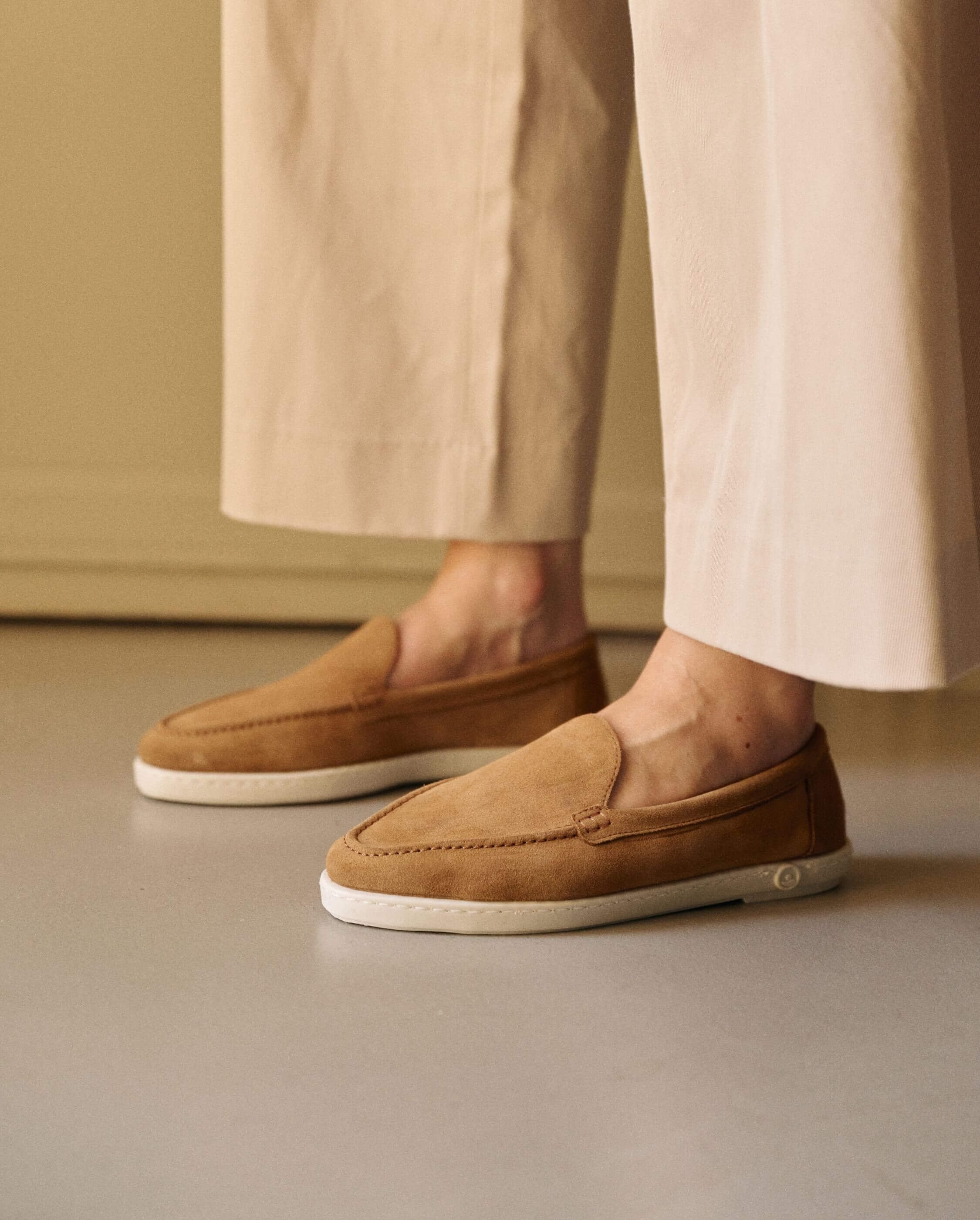 Women's moccasin slippers, camel ANGARDE Brown