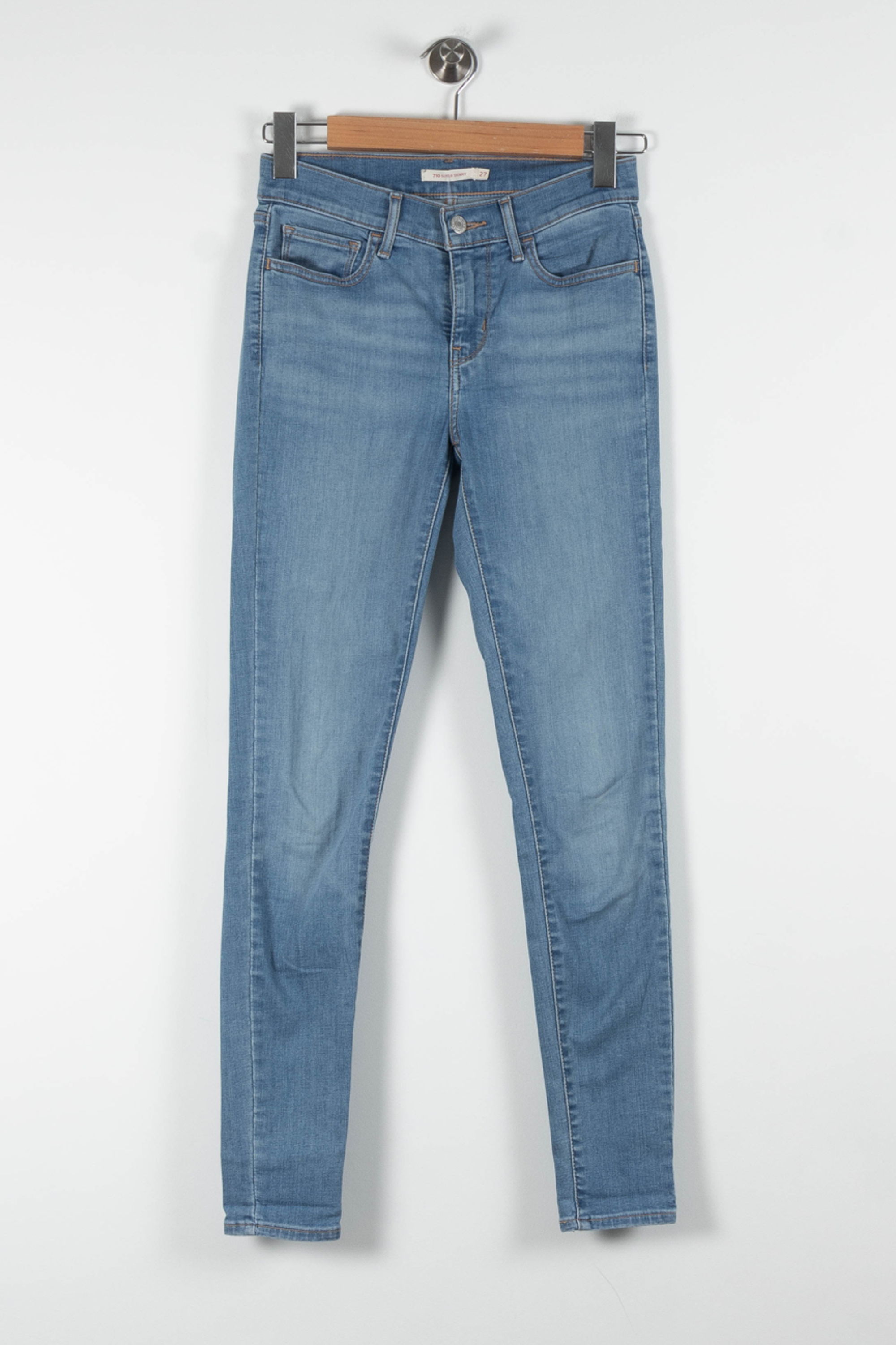 Cropped slim jeans with studs LEVI'S - Seconde main Blue