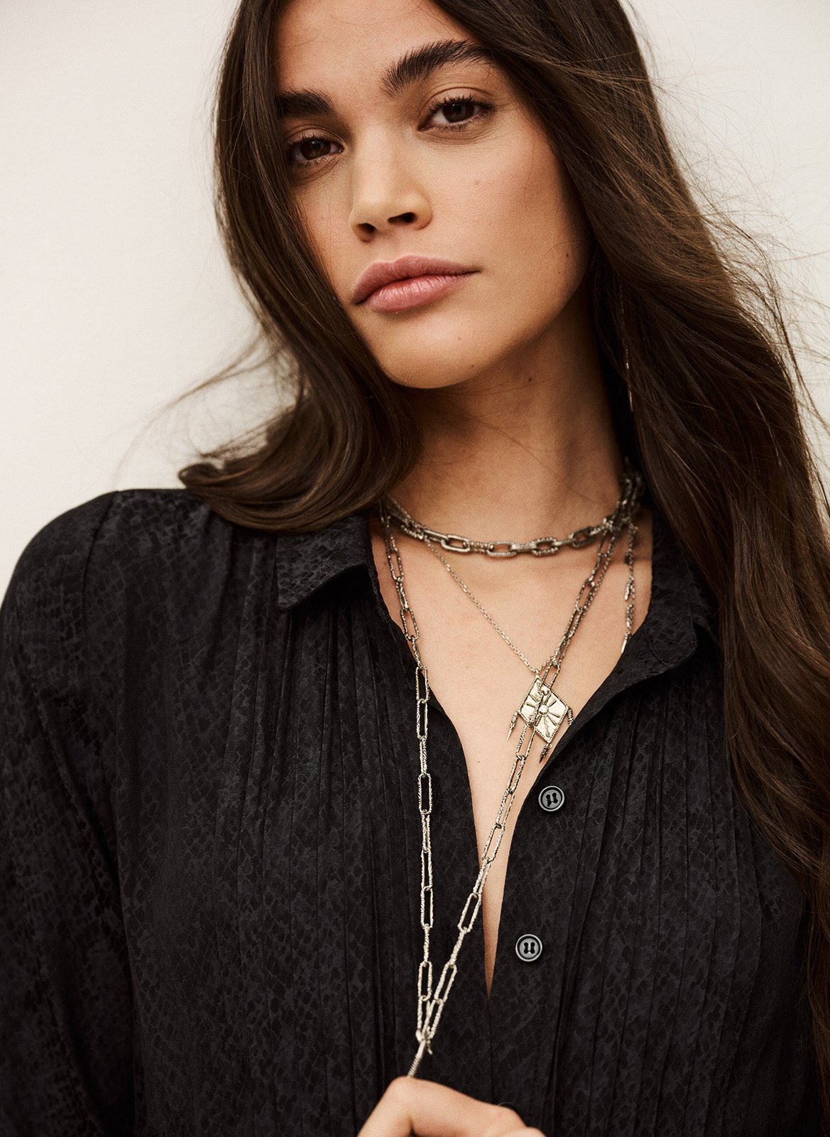 Korte jurk met klassieke kraag en print BA&SH Zwart