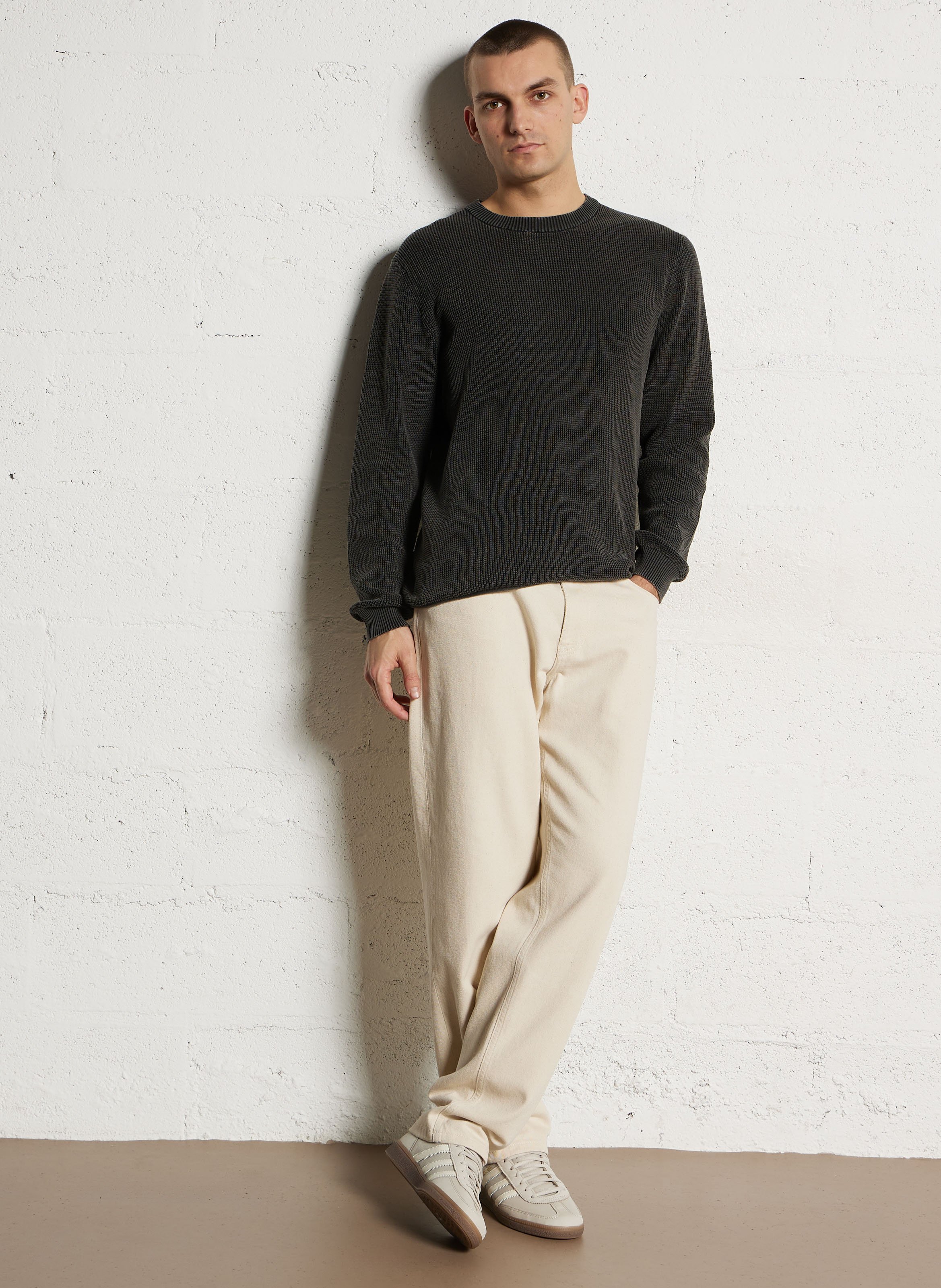 Pull droit col rond en coton PEPE JEANS Noir