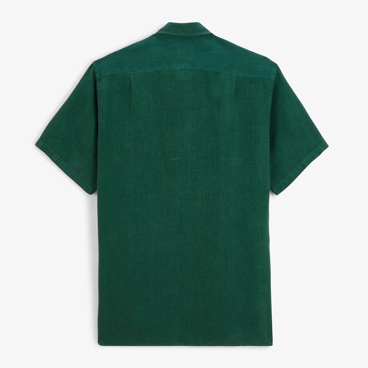 Short-sleeved plain linen shirt SERGE BLANCO Green