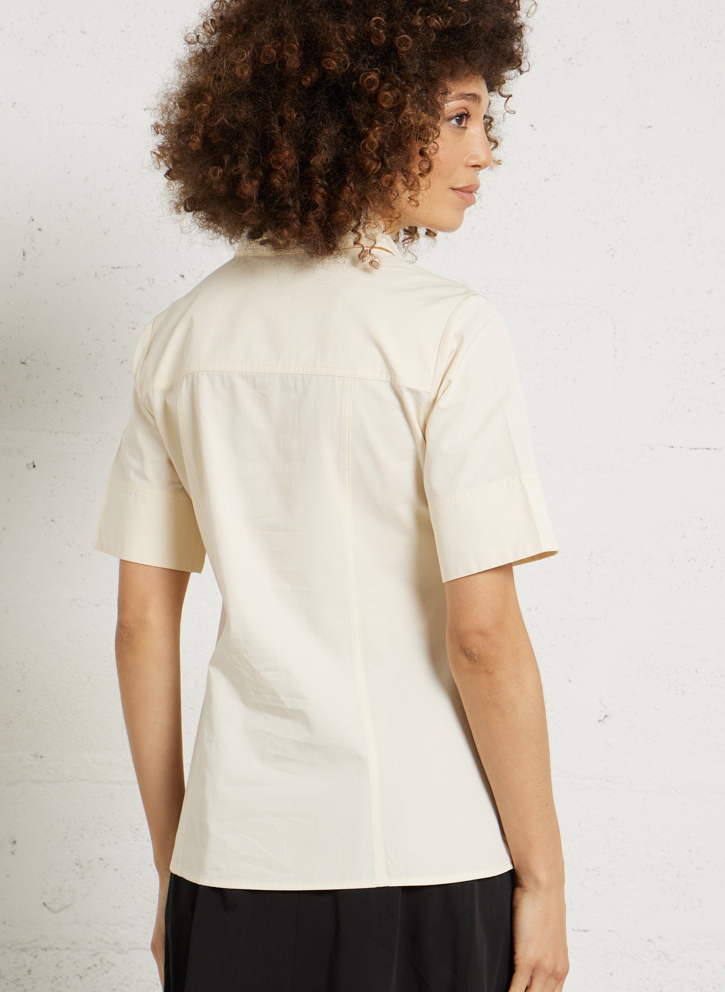 Taillierte Bluse mit kurzen Ärmeln RUE DE TOKYO Beige