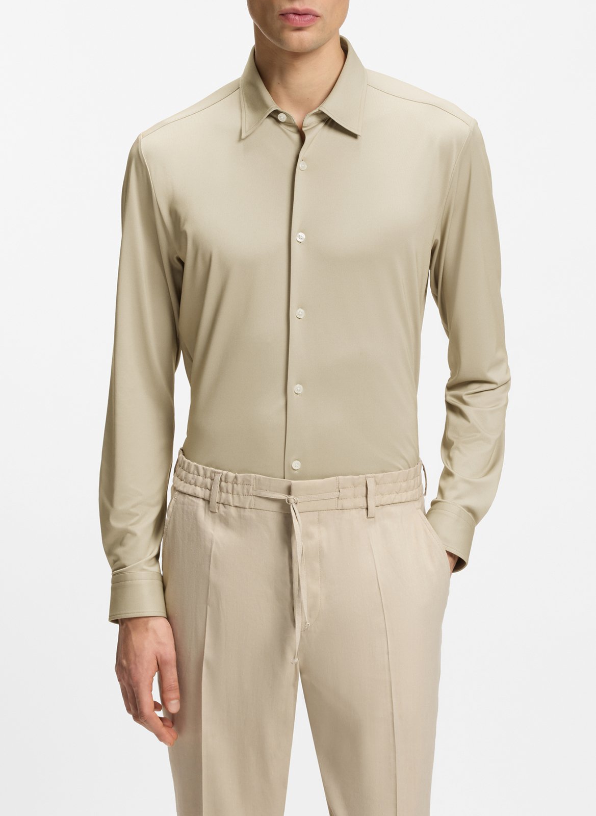 Chemise col classique  BOSS Beige