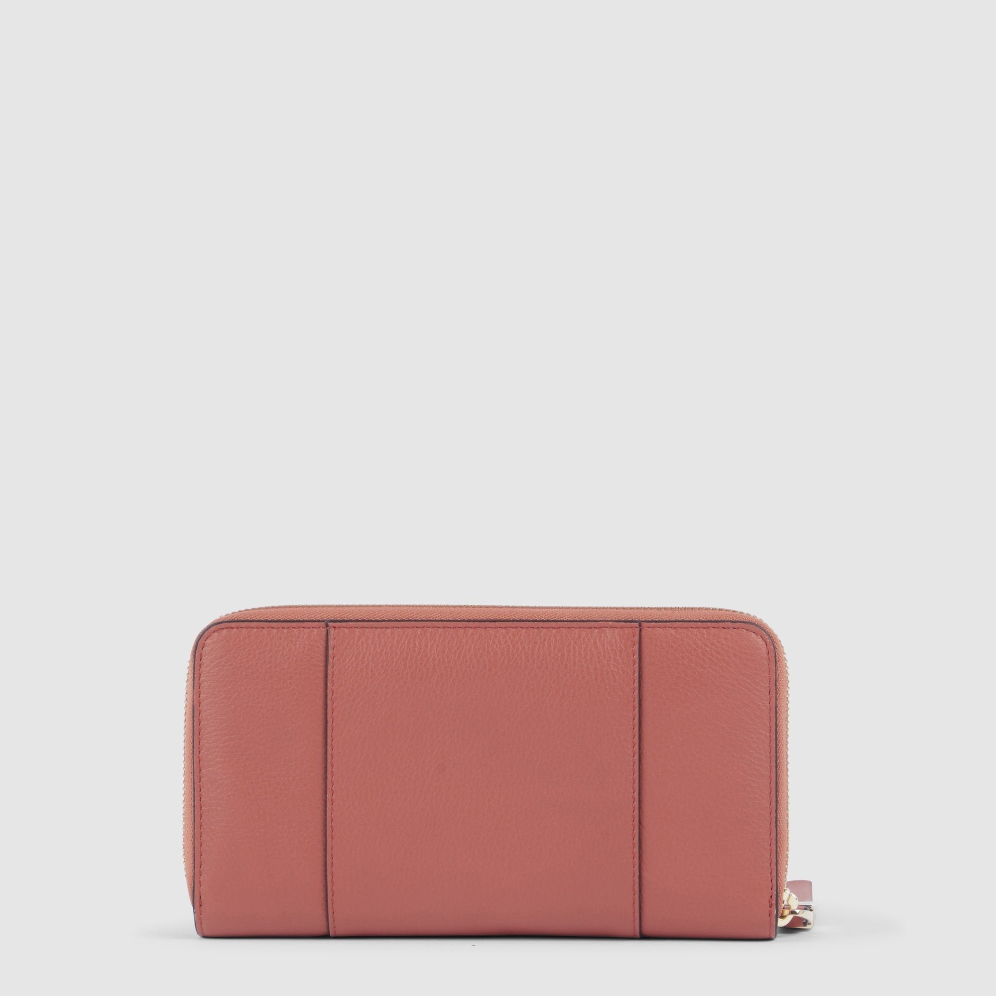 Women's zip-around wallet with four compartments Orange