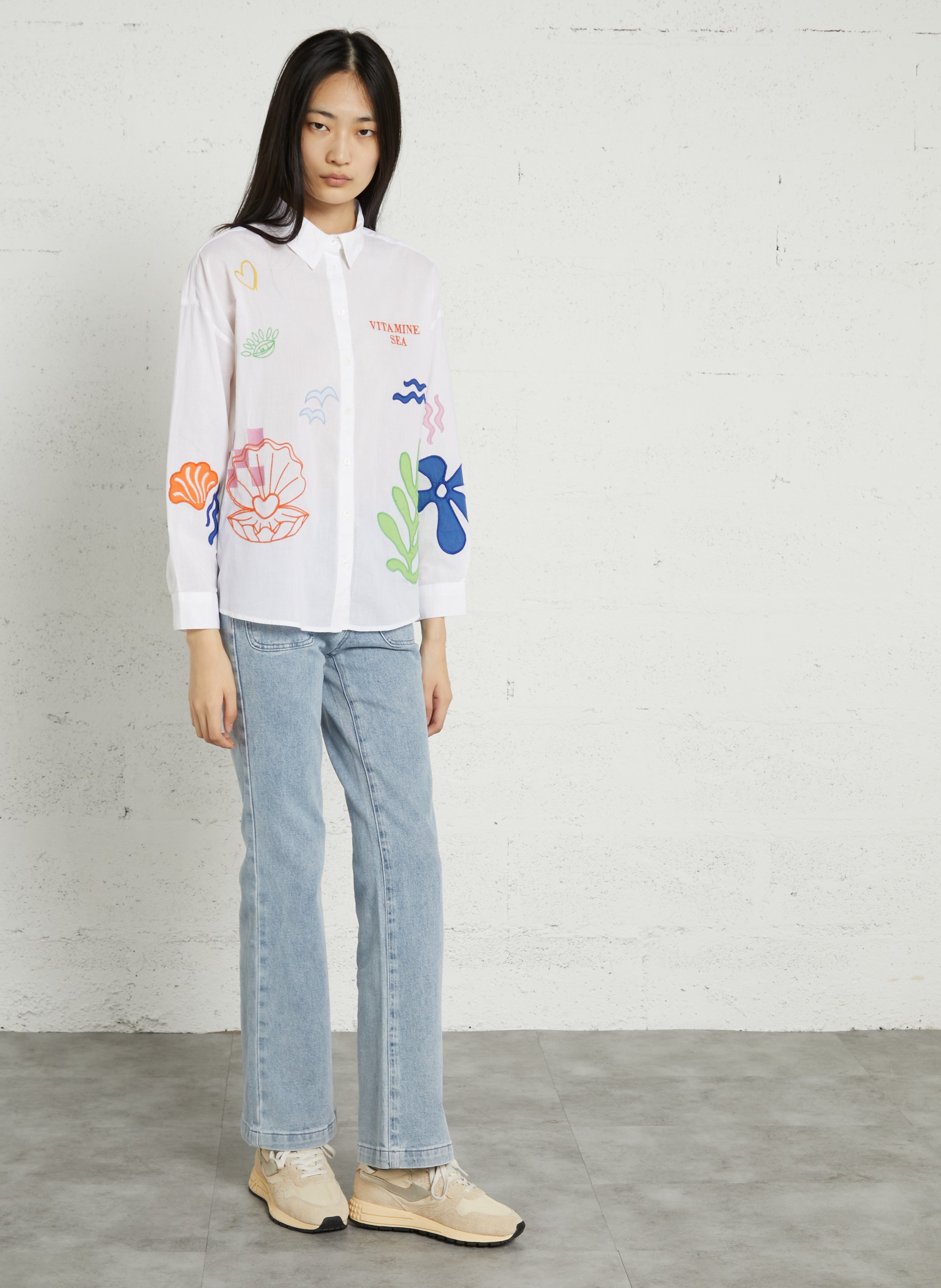 Chemise oversize en coton LA PETITE ETOILE Blanc