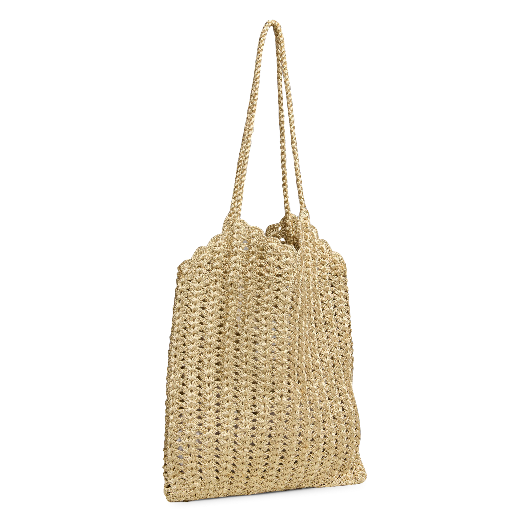 Mittlere Raffia-Häkeltasche PETITE MENDIGOTE Golden