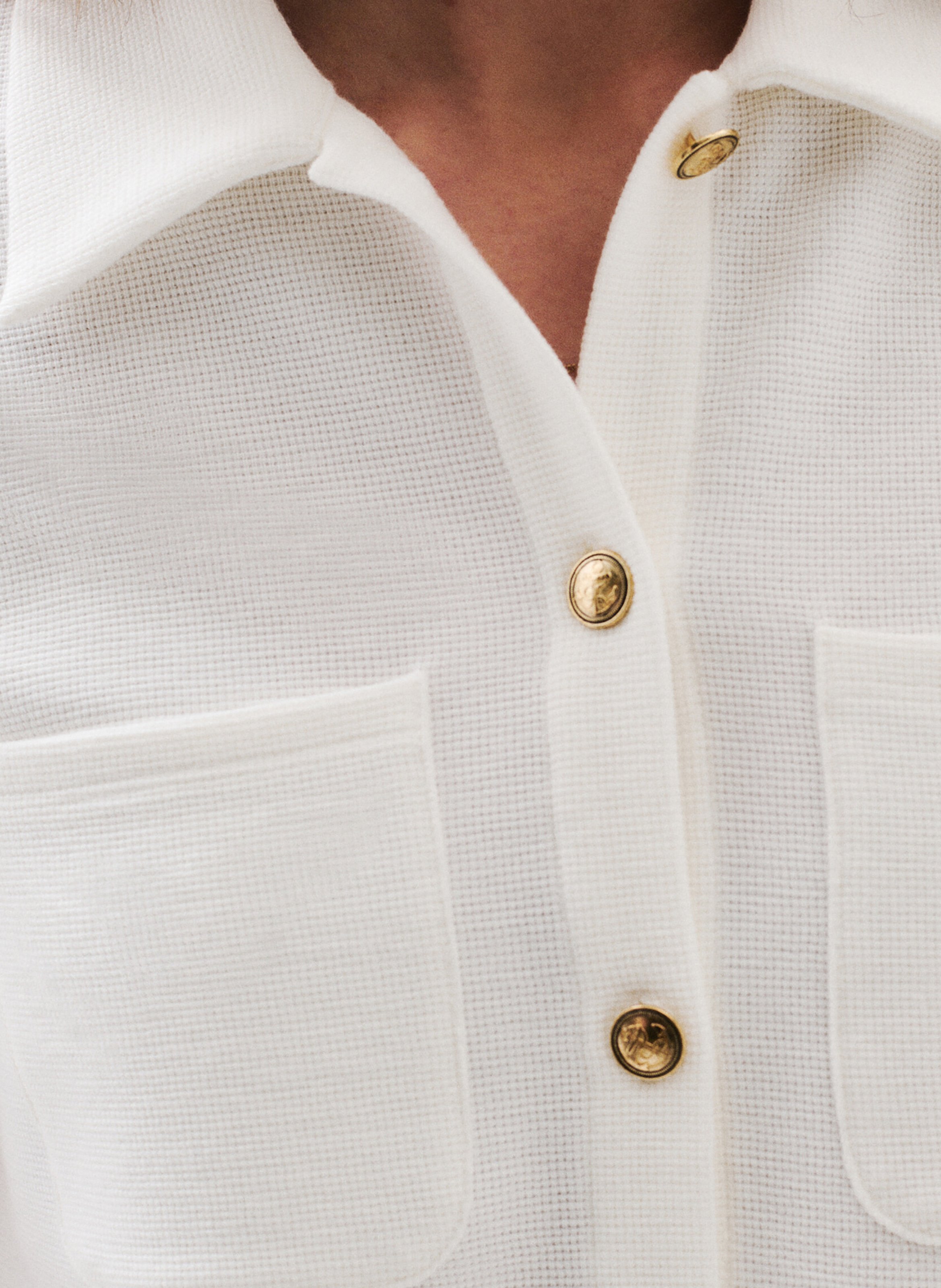 Classic-collar top CAROLL Beige