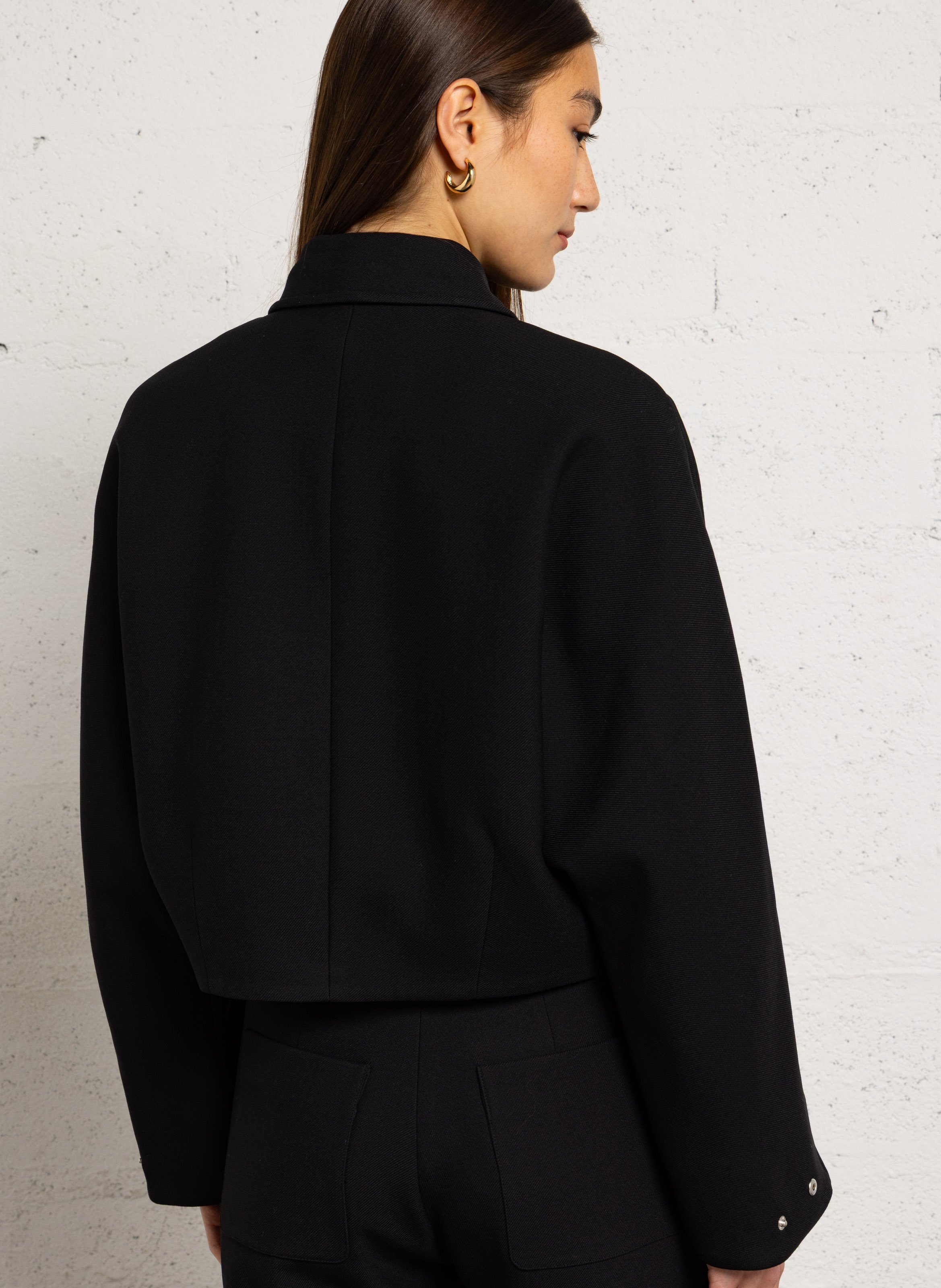 Veste courte ample zippée unie MARGAUX LONNBERG Noir