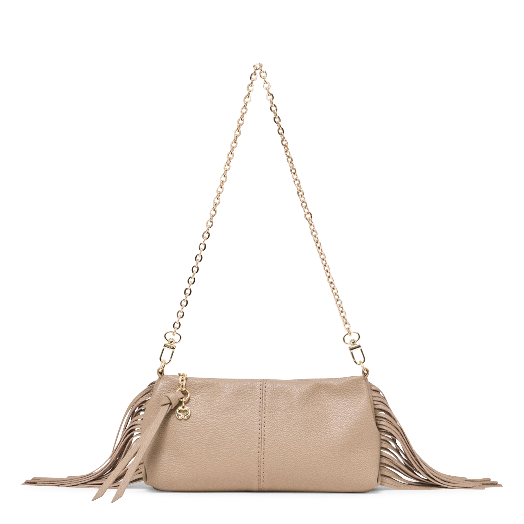 Sac poté éépaule en cuir MAJE Marron