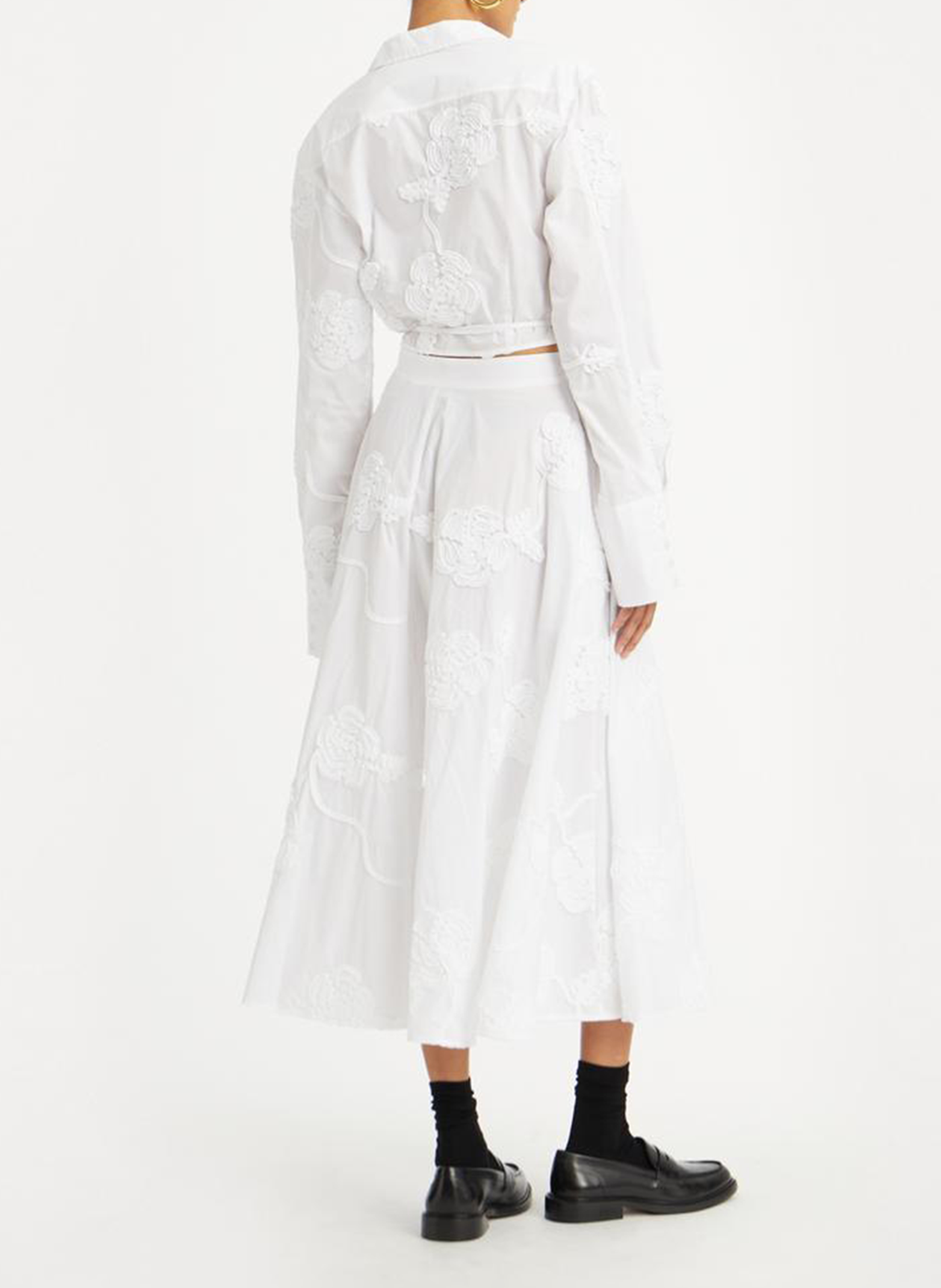 Chemise col classique en coton bio ROTATE Blanc
