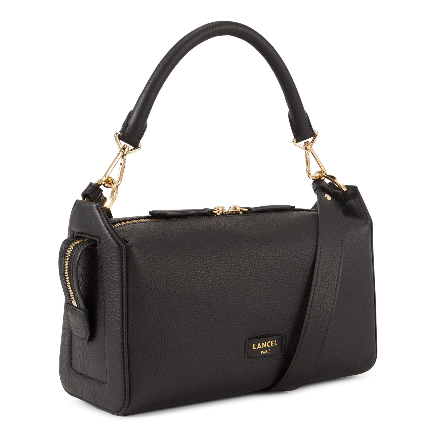 Gefütterte Hobo-Tasche aus genarbtem Leder LANCEL Schwarz