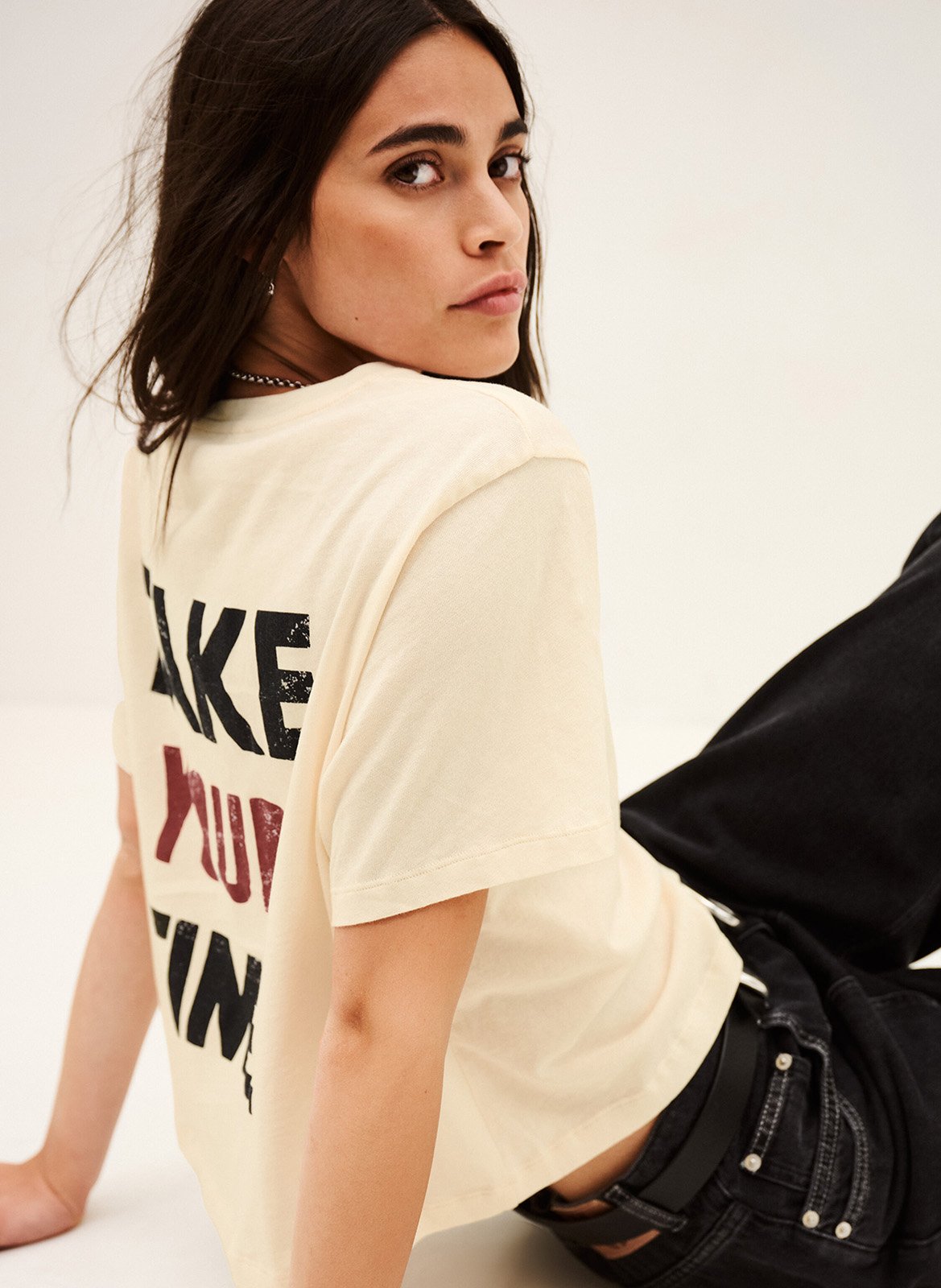 Bedrucktes T-Shirt BA&SH Beige