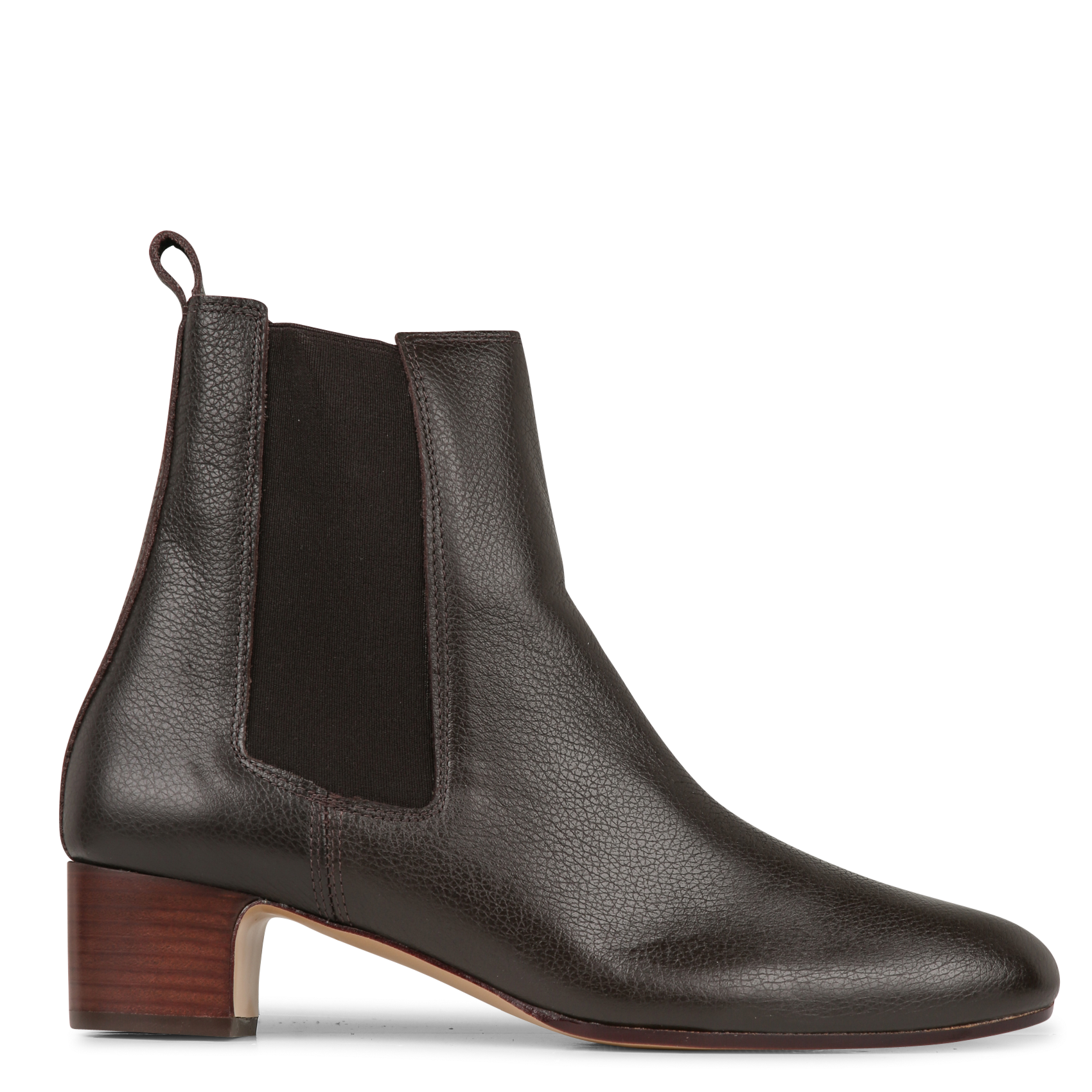 Bottines à talons en cuir grainé ANONYMOUS COPENHAGEN Marron