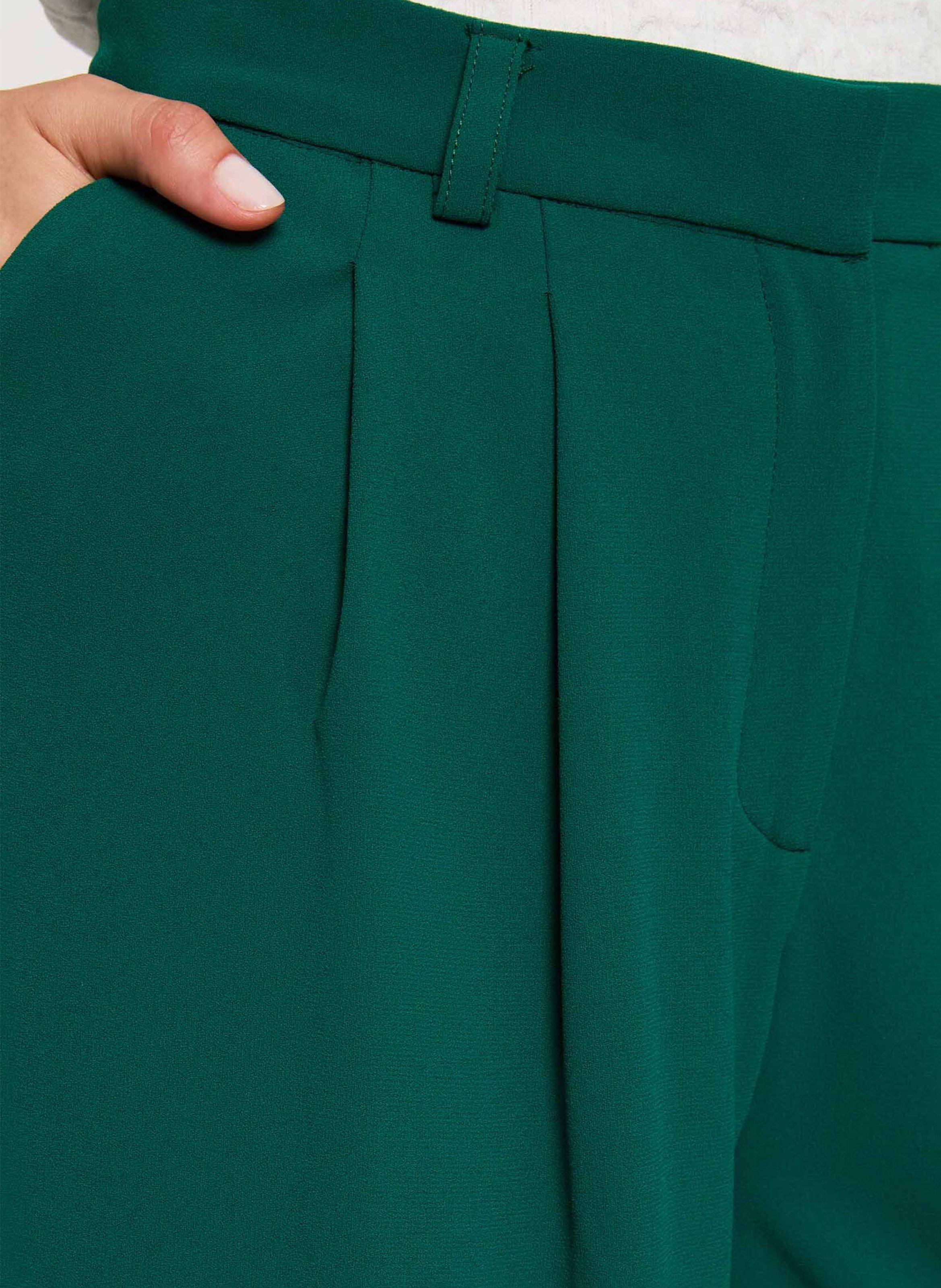 High-waisted wide-leg pants | Green MORGAN Women