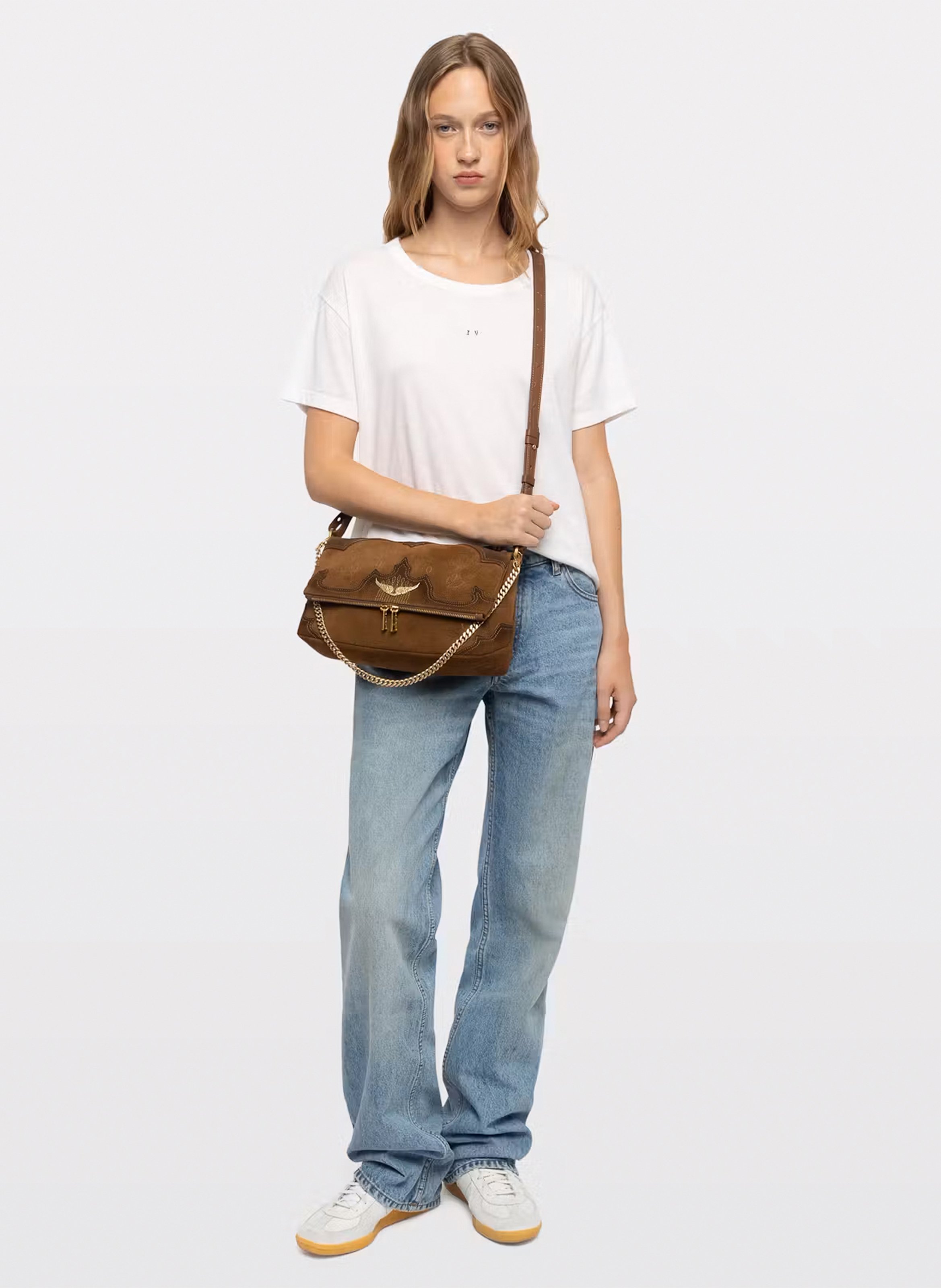 Sac bandoulière en cuir ZADIG&VOLTAIRE Marron