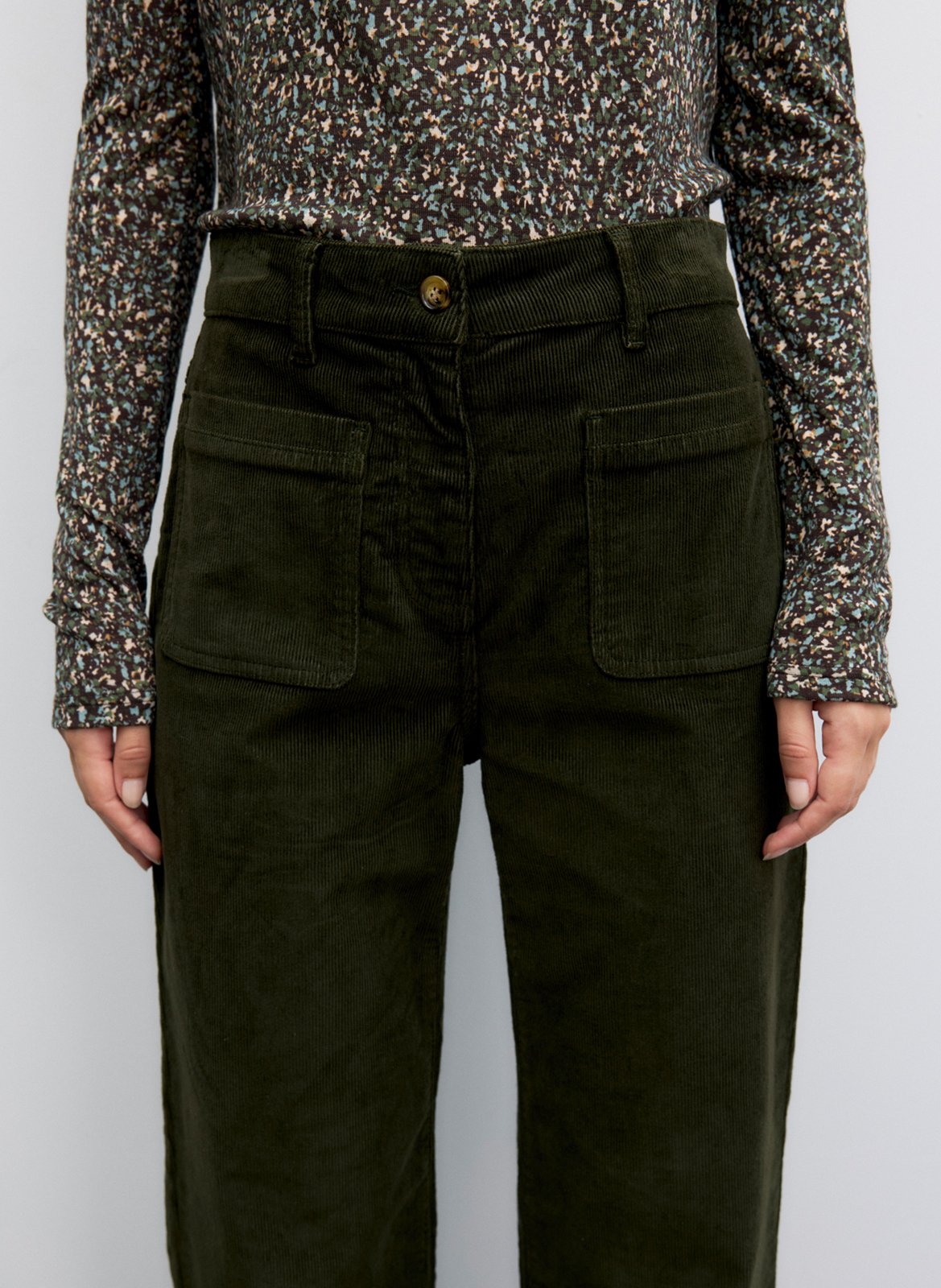 Ausgestellte Hose aus Baumwoll-Mix GERARD DAREL Khaki