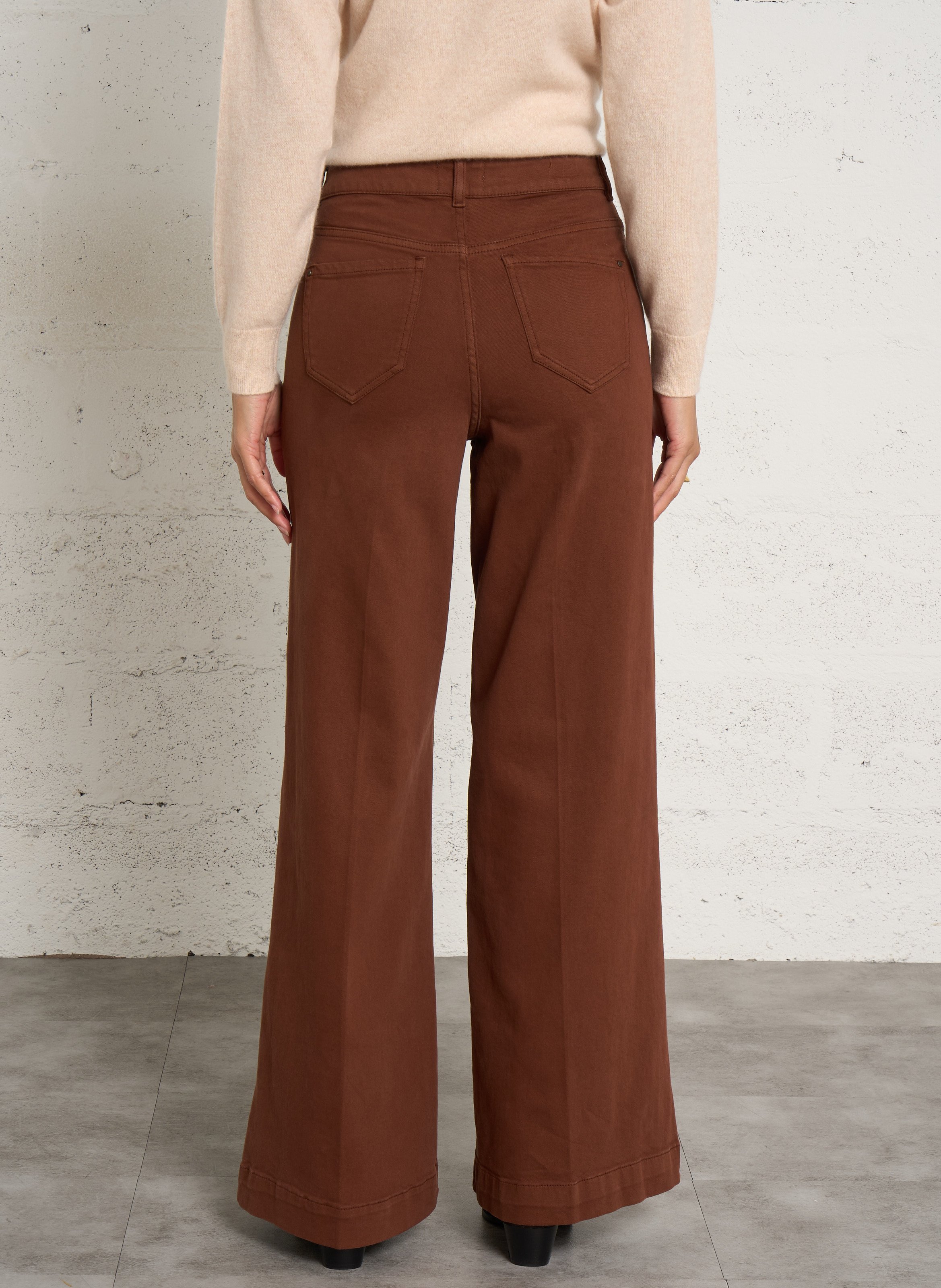 Gerade geschnittene Hose aus gemischter Baumwolle MAISON 123 Beige