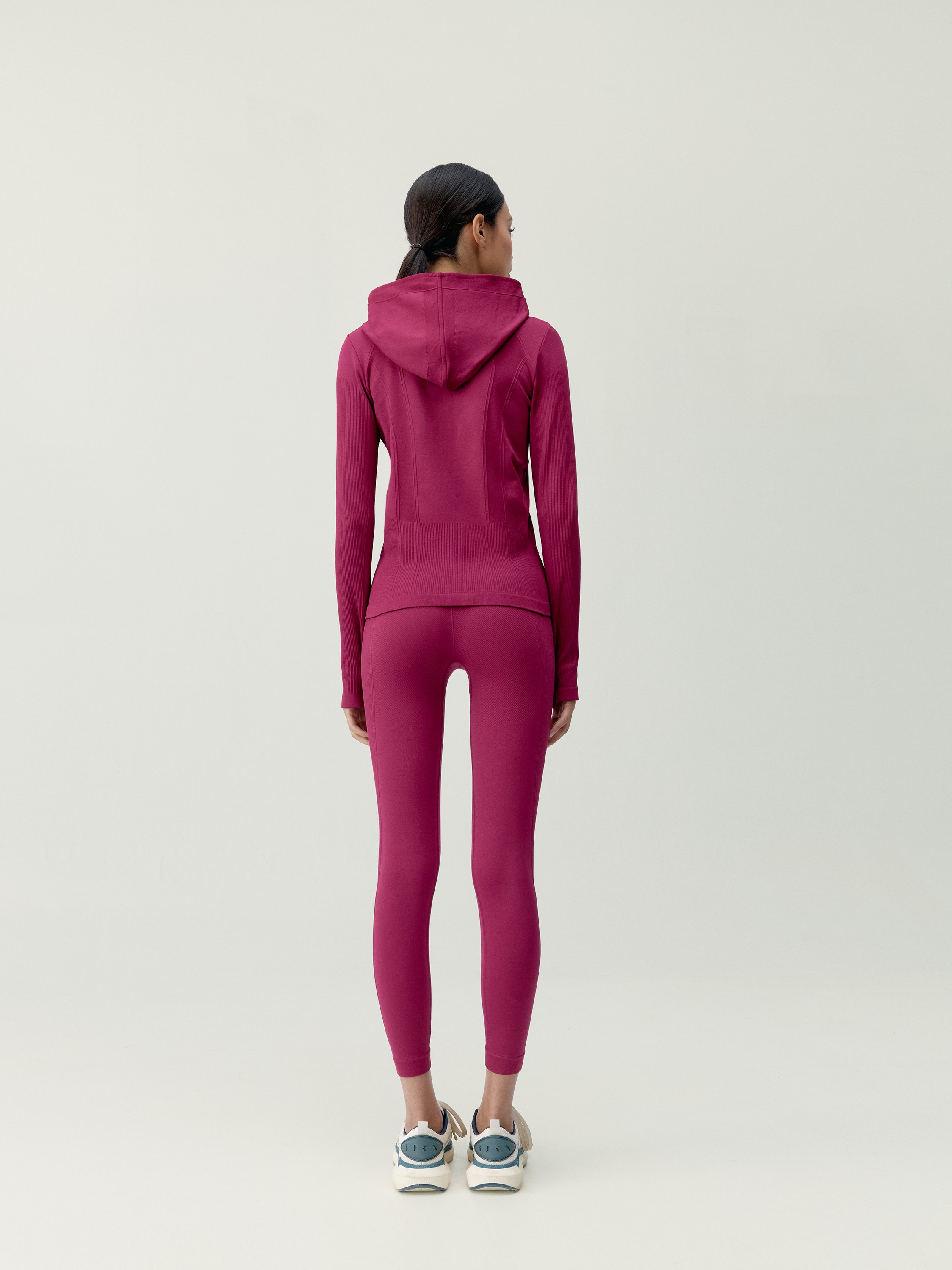 Women's sport jacket with hood and shaping effect BORN Red
