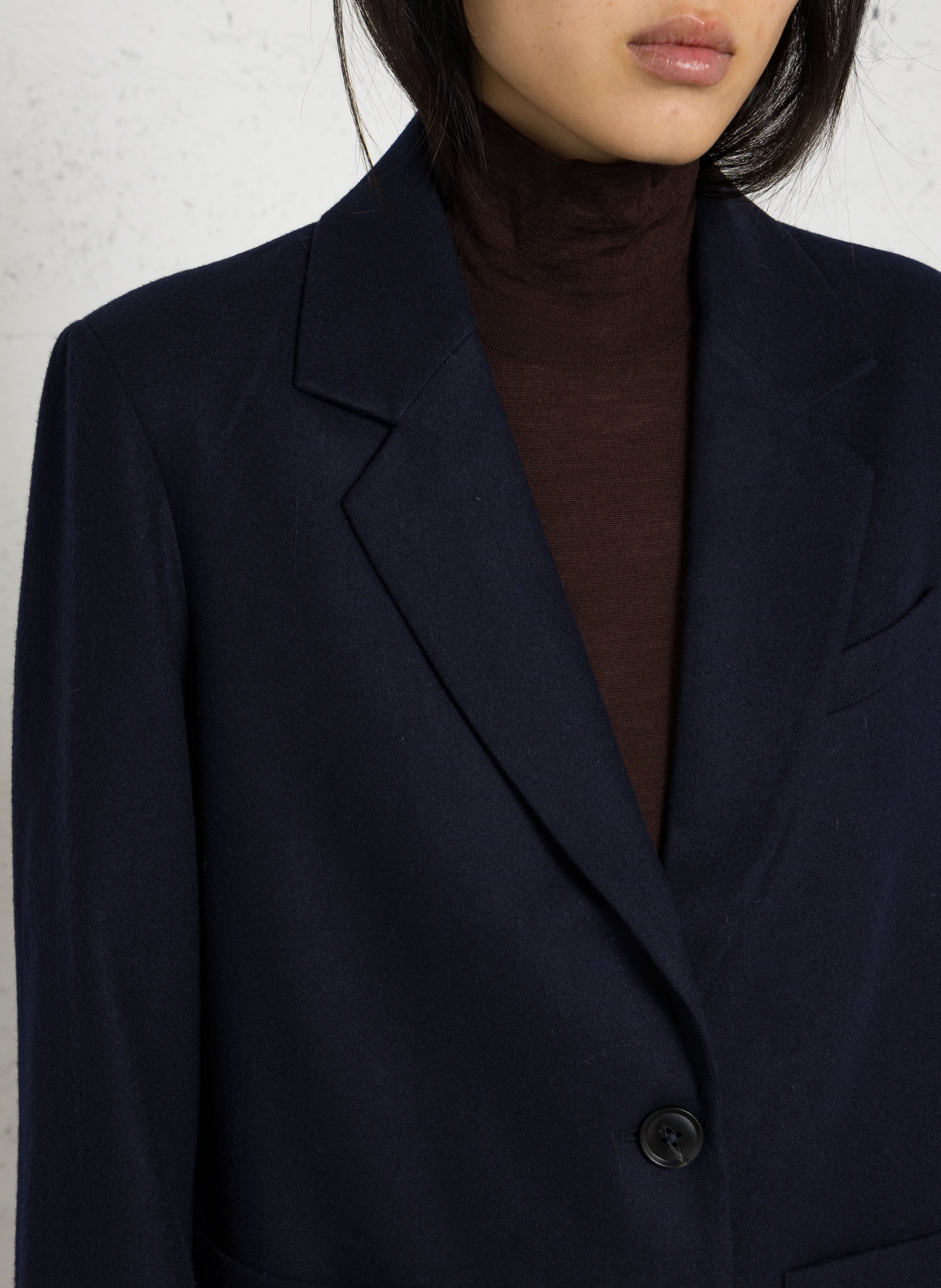Veste de tailleur droite en laine mélangée LEON & HARPER Bleu