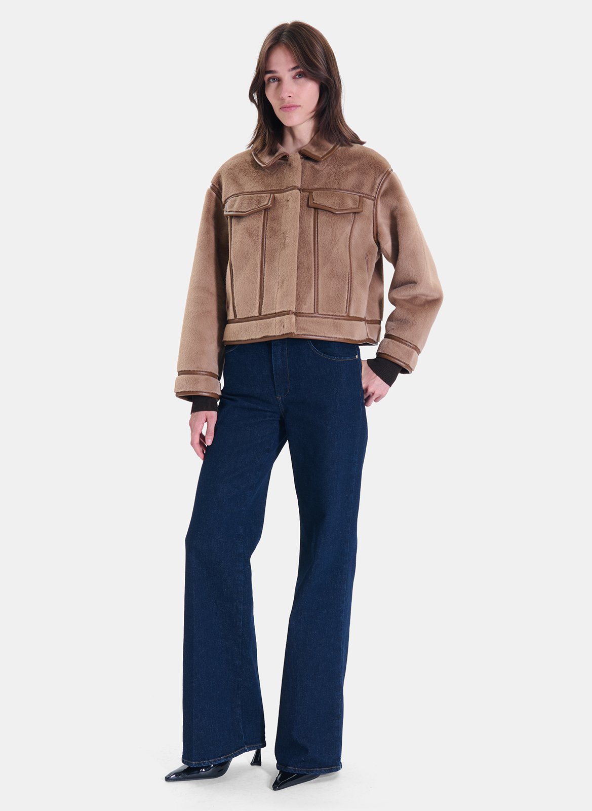 Short reversible oversized jacket ZAPA Brown