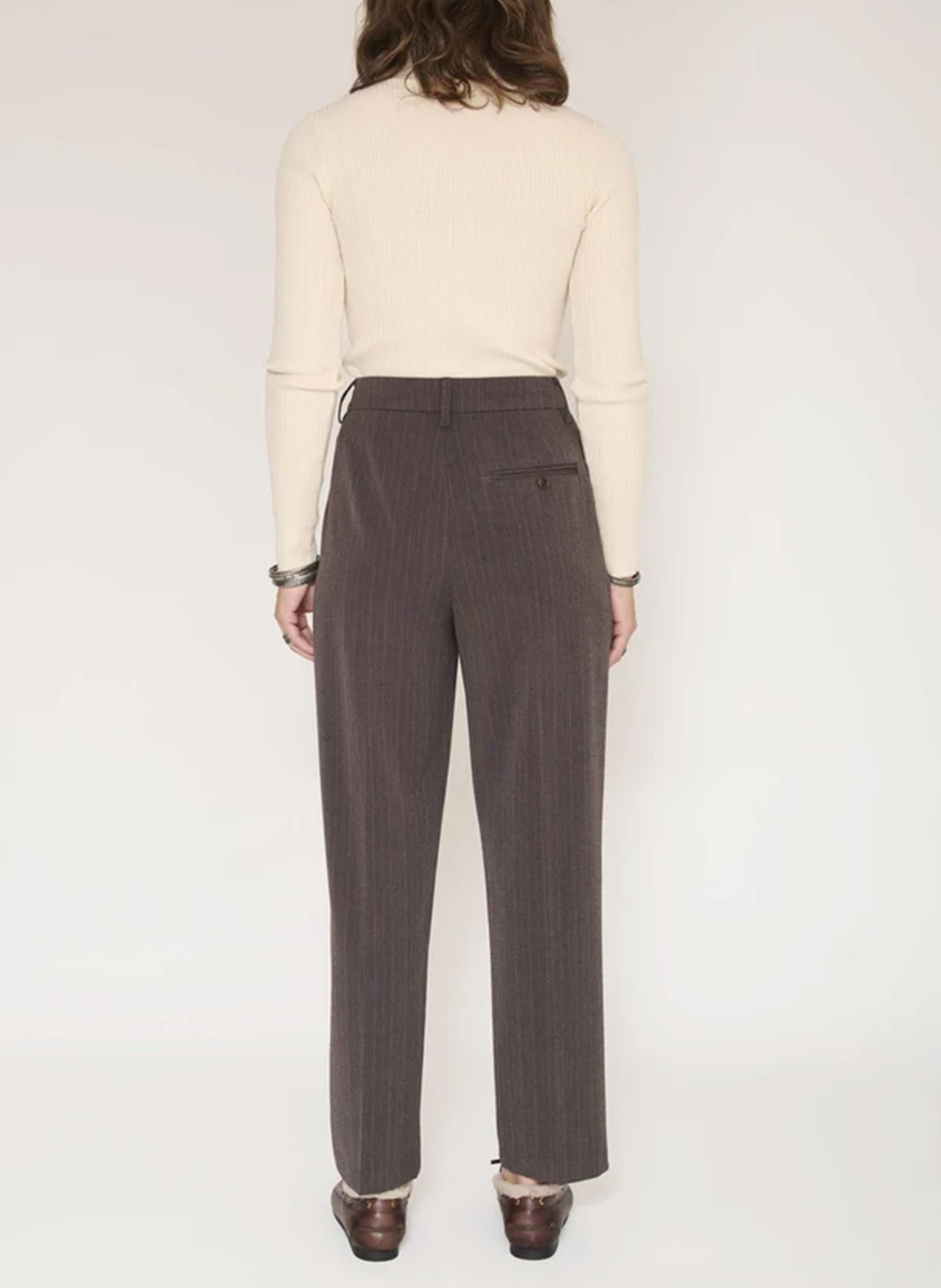 Striped straight-leg pants MKT Brown