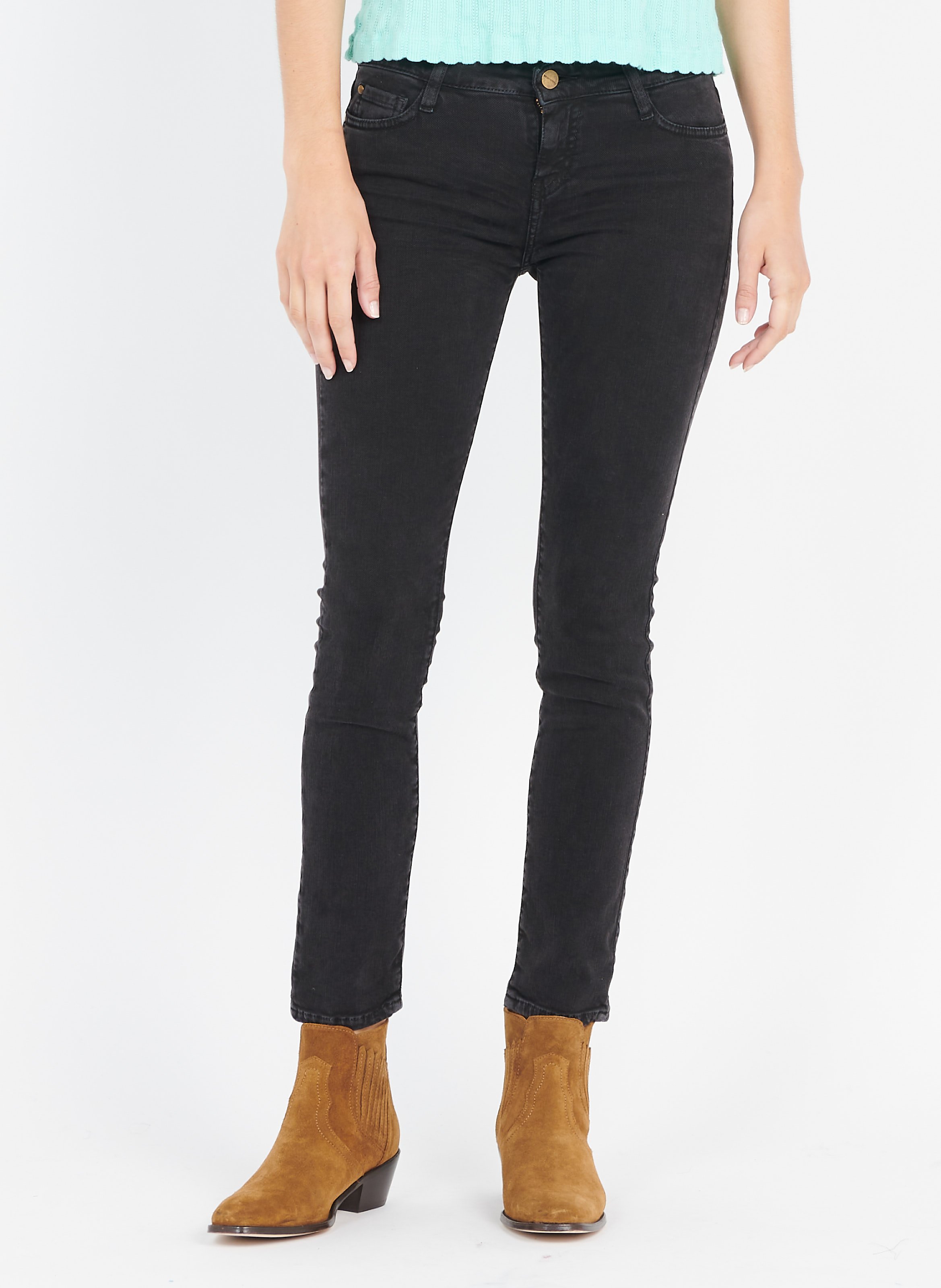 Vaquero slim de talle normal ACQUAVERDE Negro