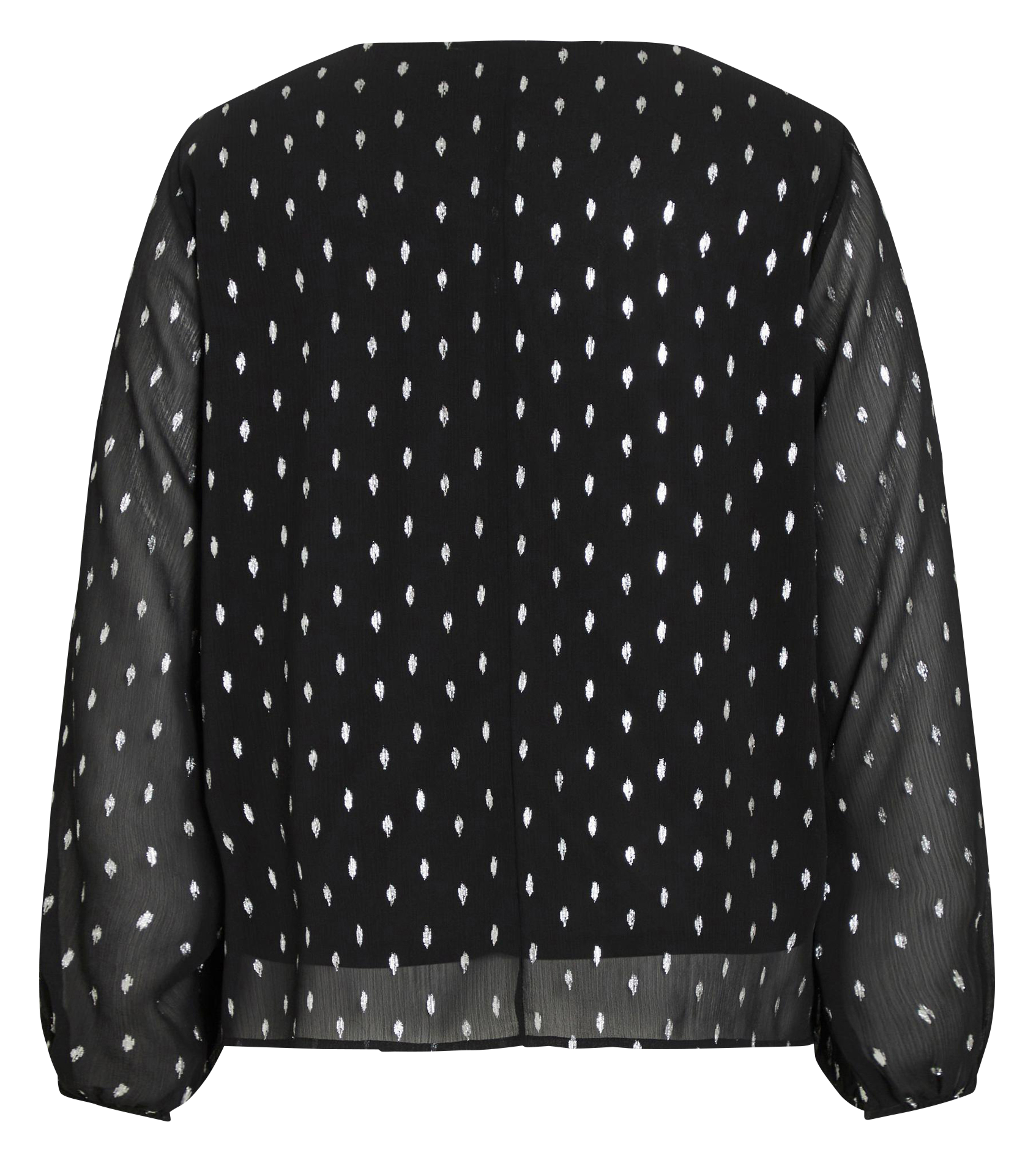 Blouse col V imprimée pois EVOKED Noir