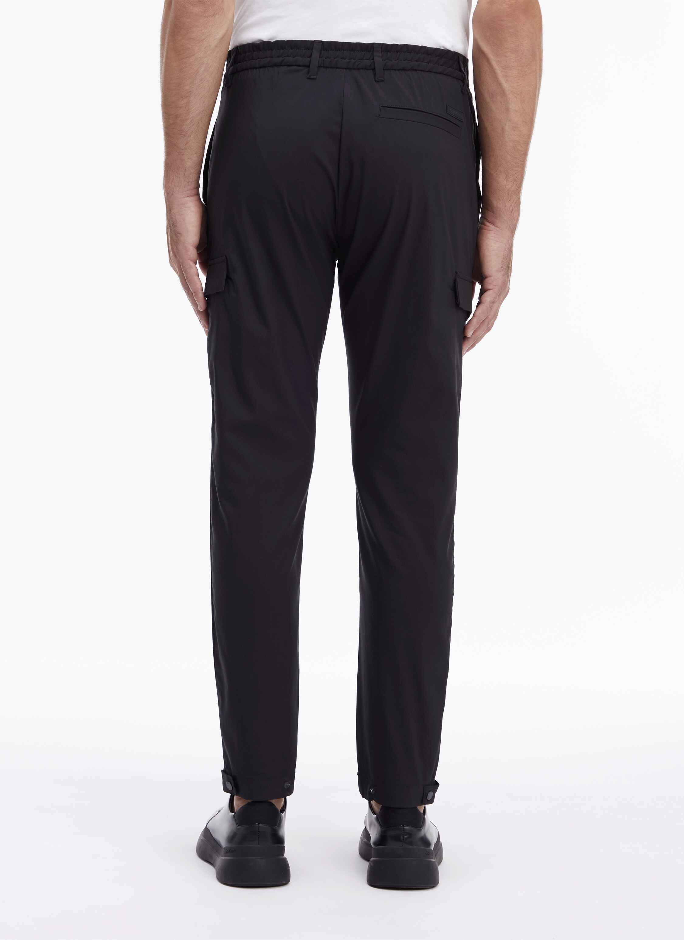 Pantalon cargo droit en coton mélangé CALVIN KLEIN Noir