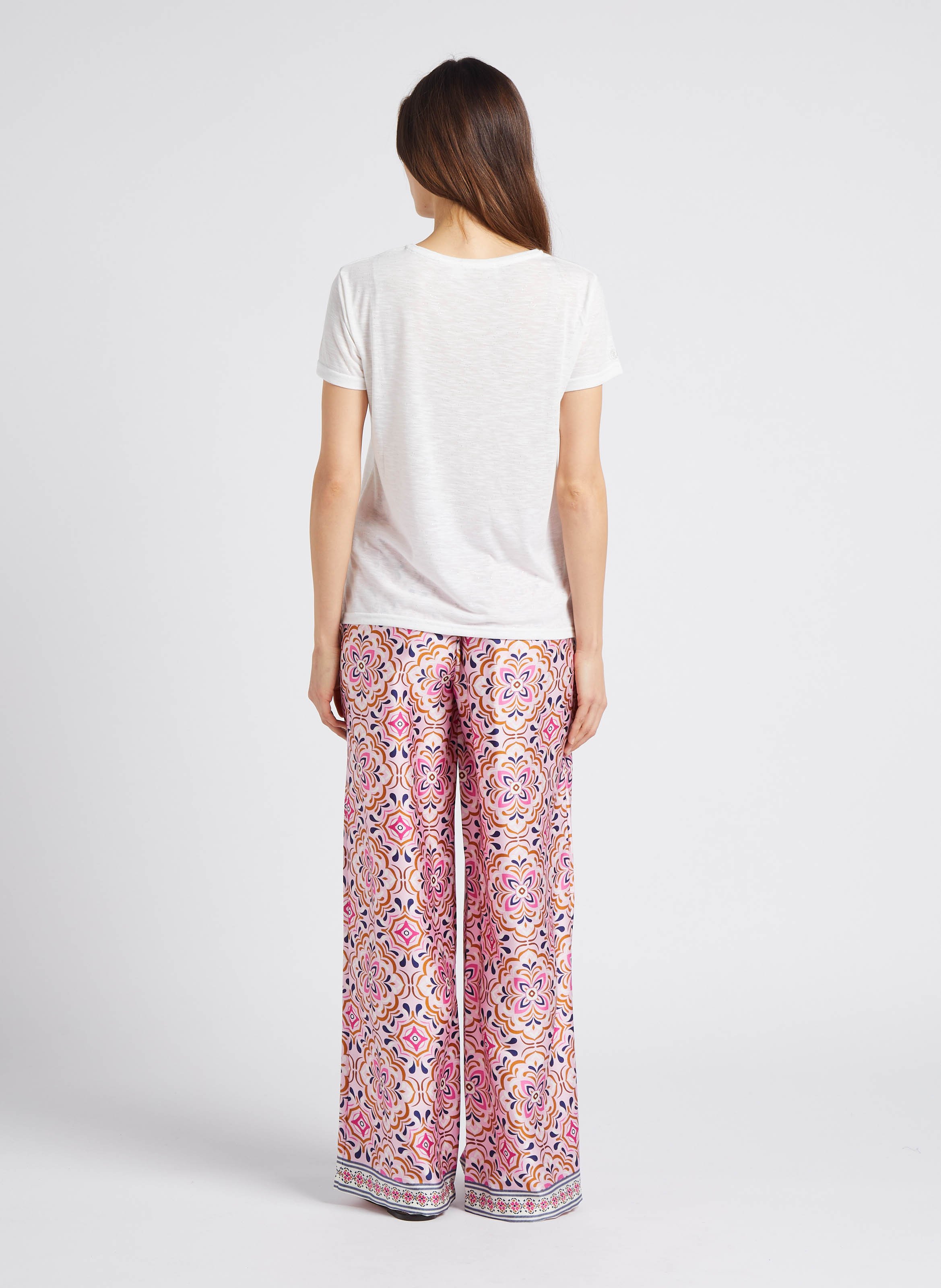 Tee-shirt col rond pailleté LA PETITE ETOILE Blanc