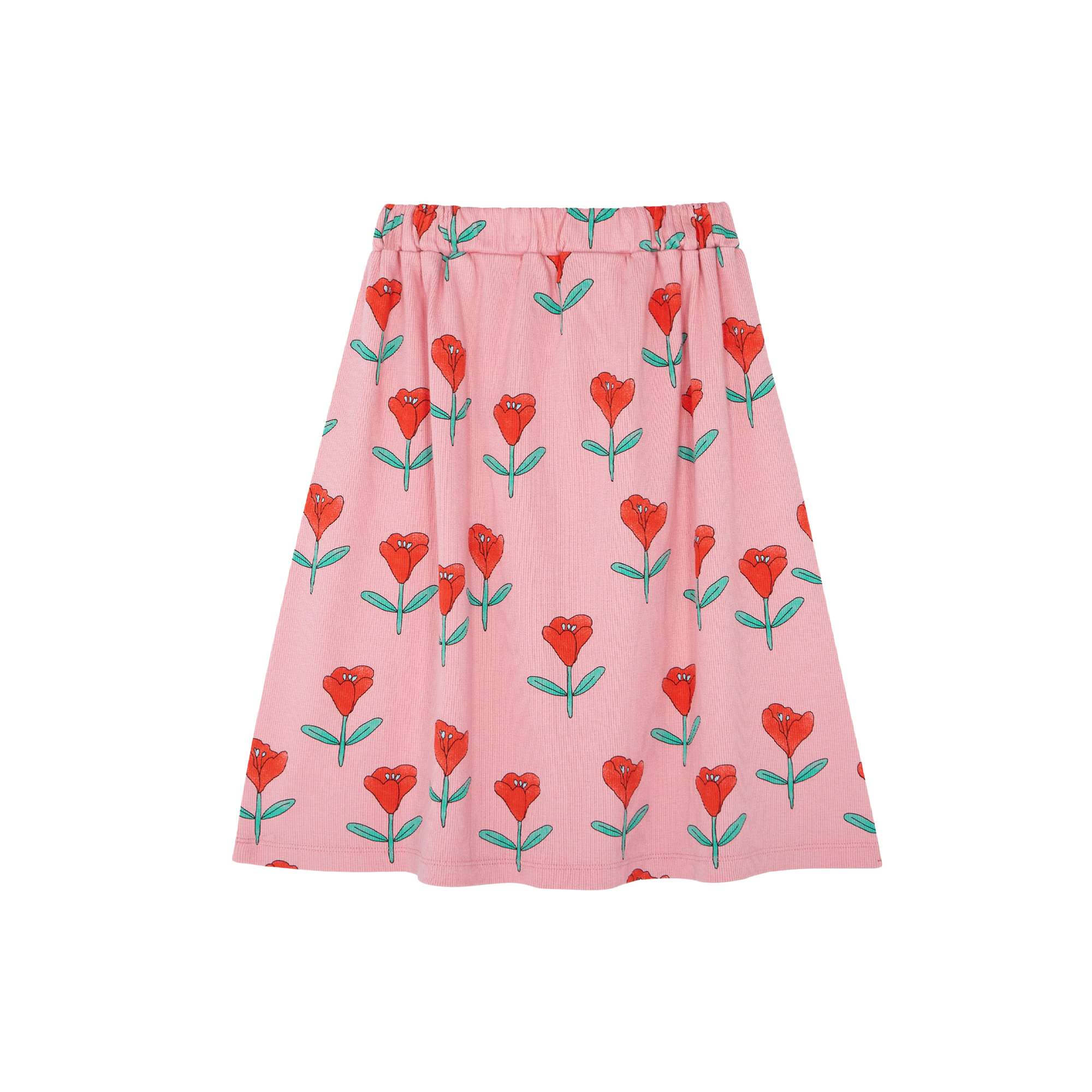 Jupe midi évasée en coton imprimé THE CAMPAMENTO Rose