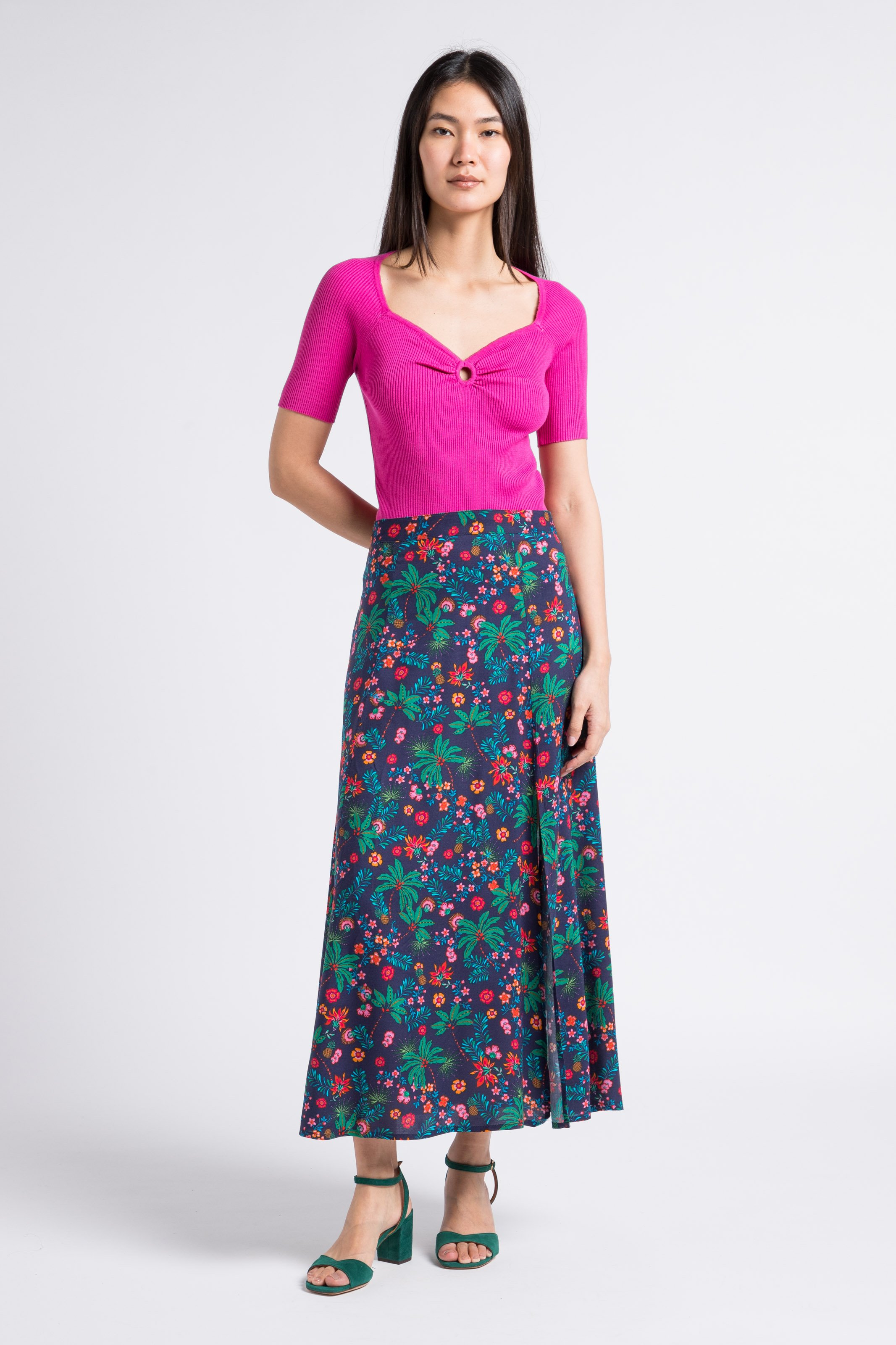 Top droit en maille à côtes LA PETITE ETOILE Rose