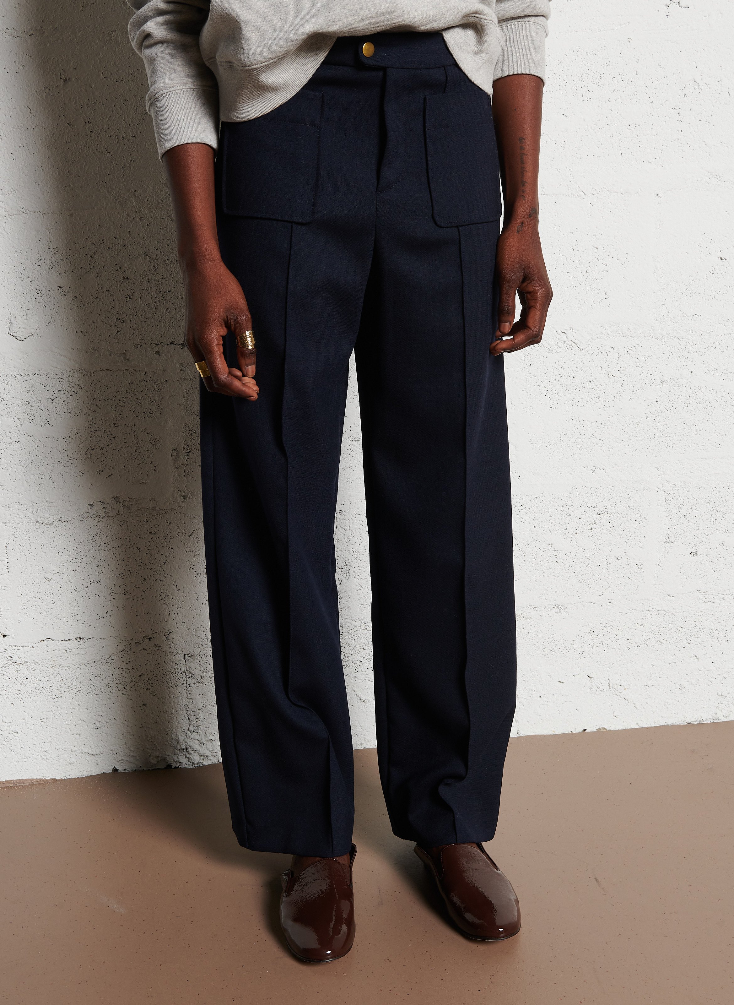 Wide-leg pants SOEUR Blue