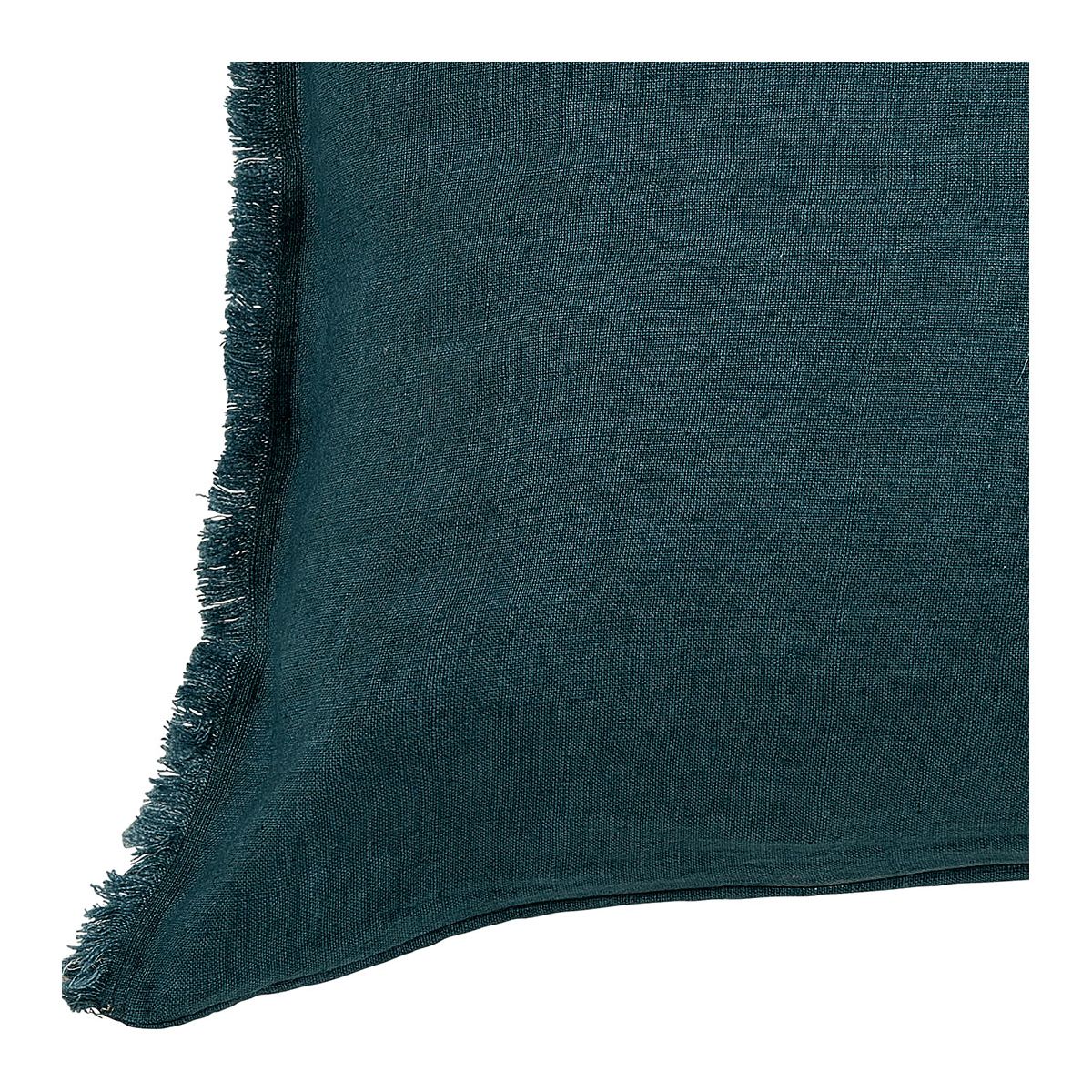 Washed linen Chloé cushion cover - Petrol - 60 x 40 cm BLANC D'IVOIRE Blue