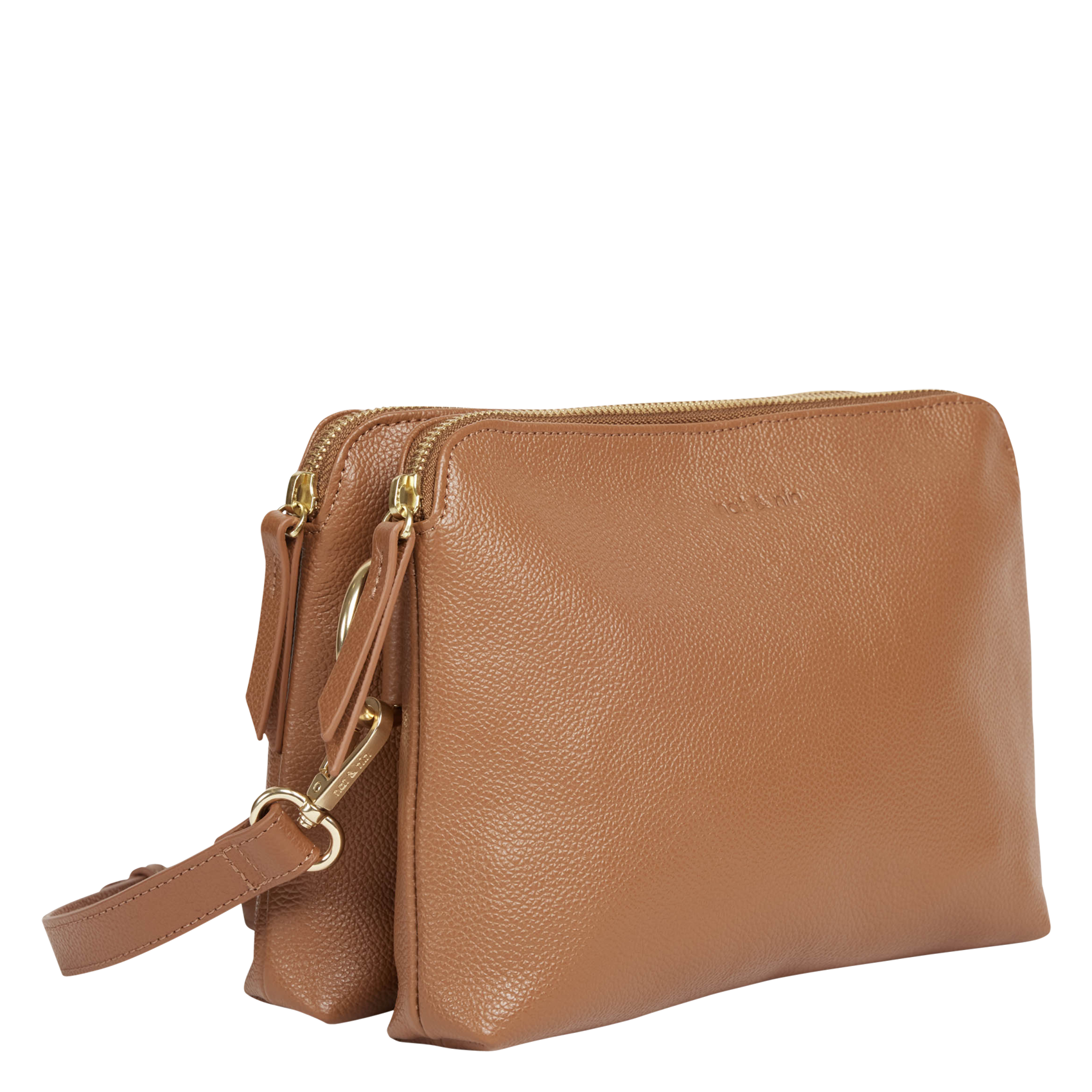 Sac bandoulière en cuir grainé  NAT & NIN Marron